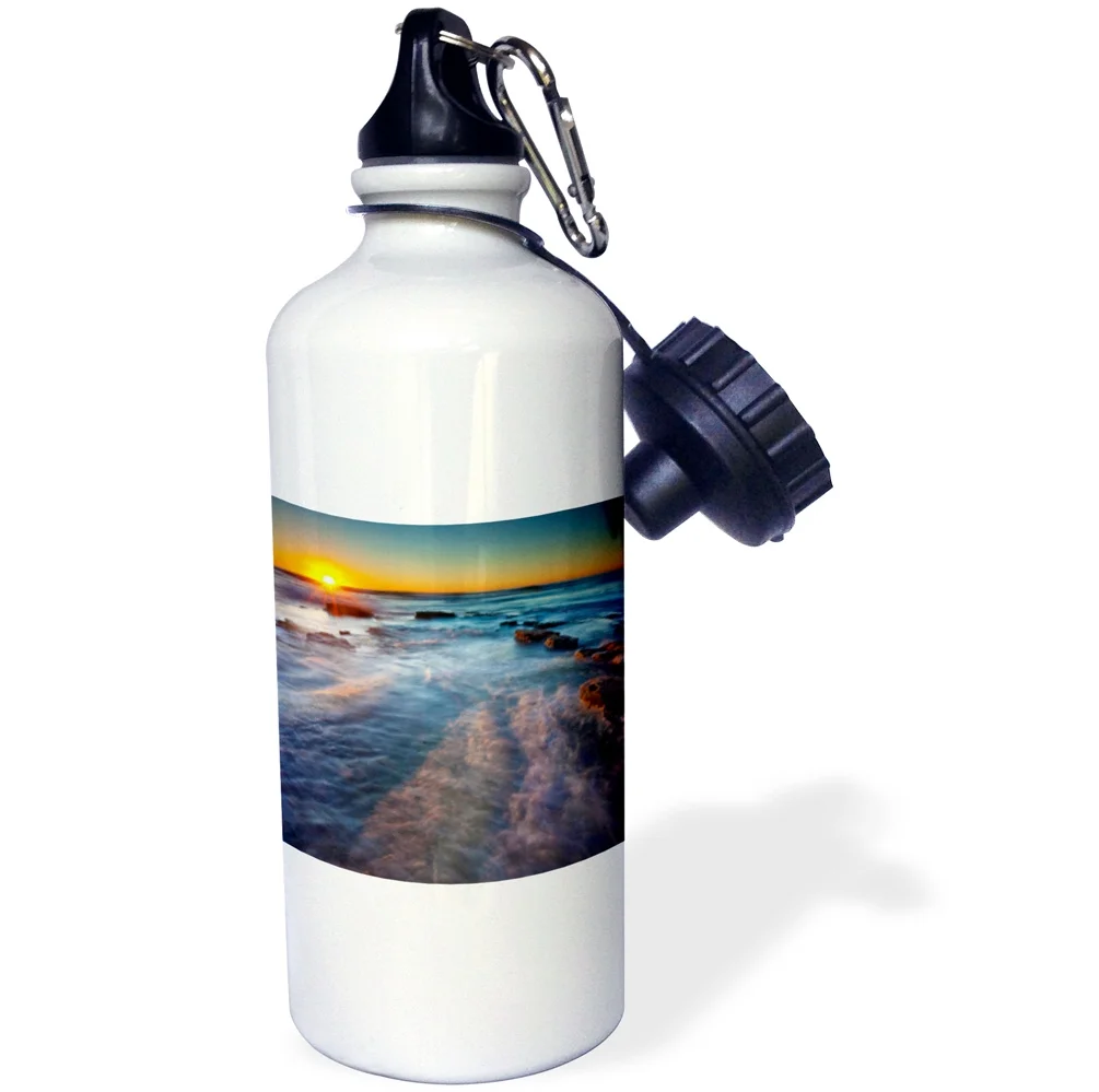 3dRose Sunset over the Pacific Ocean near Sunset Cliffs in San Diego, CA - Water Bottle, 21-ounce