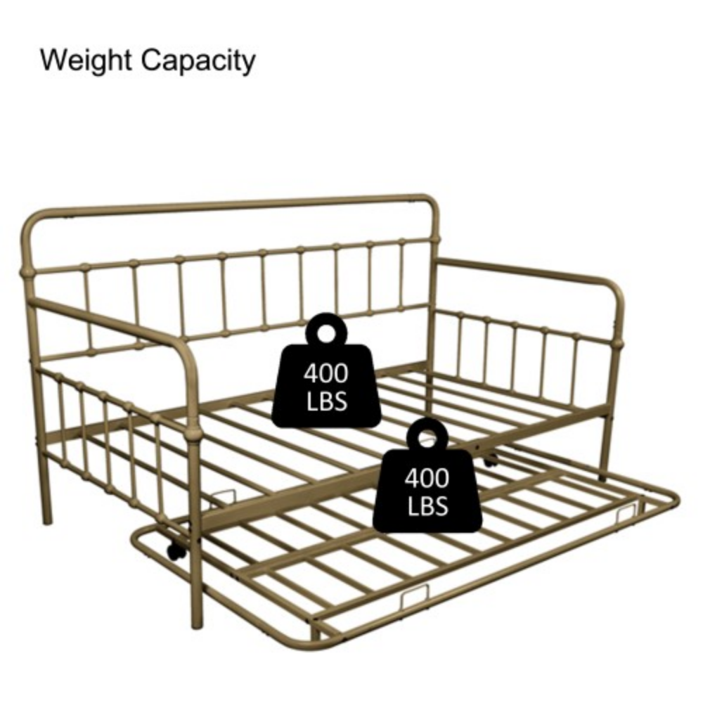 Metal Frame Daybed with trundle Bronze + Metal