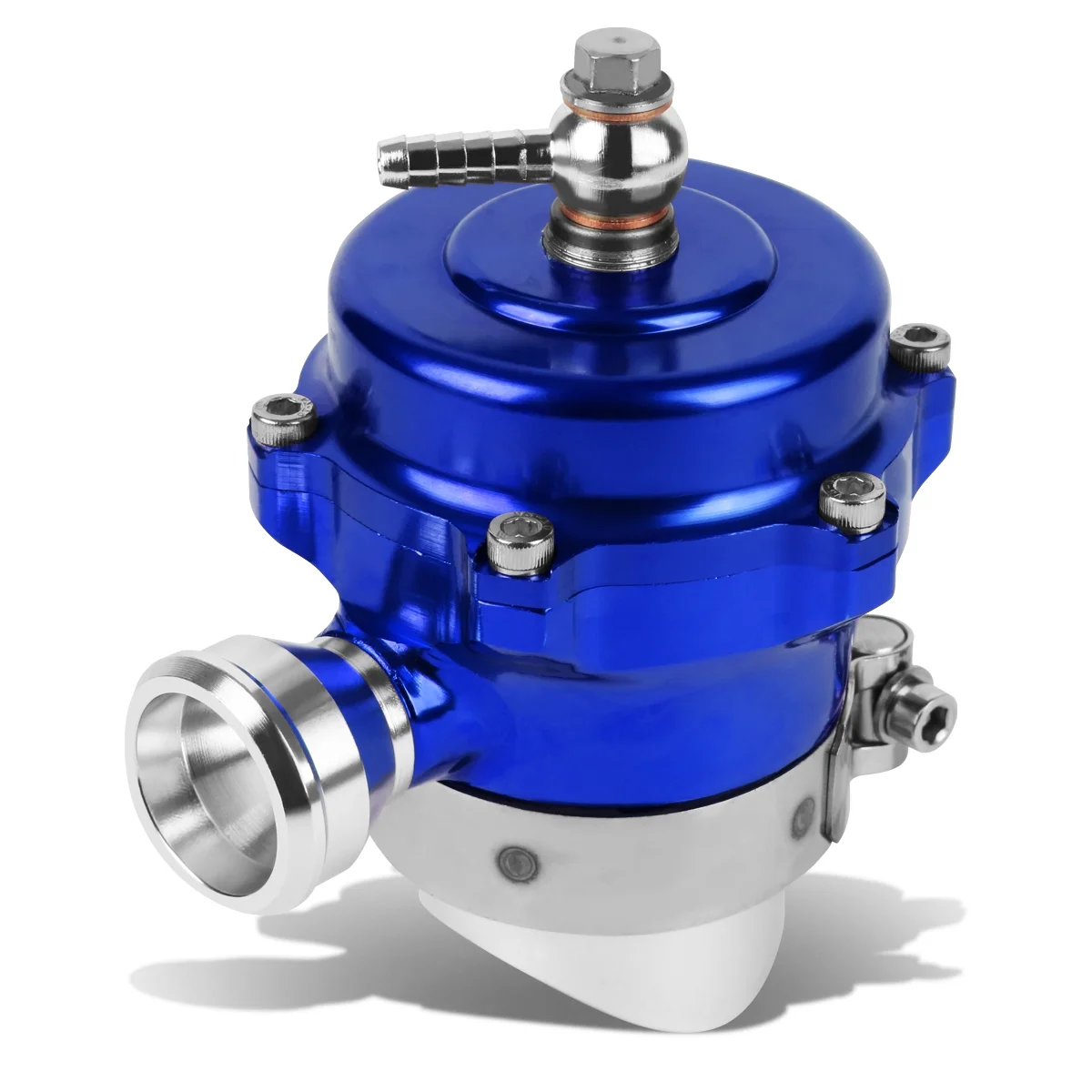 Universal Aluminum 50mm Turbo 35psi Boost Blow Off Valve+Trumpet+Flange+V-band Clamp (Blue)