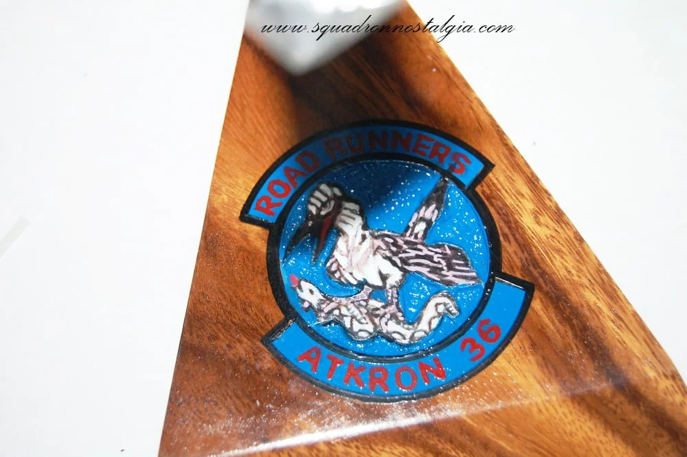 VA-36 Roadrunner A-6e (1990) Intruder Model, 1/36th Scale, Mahogany, Navy