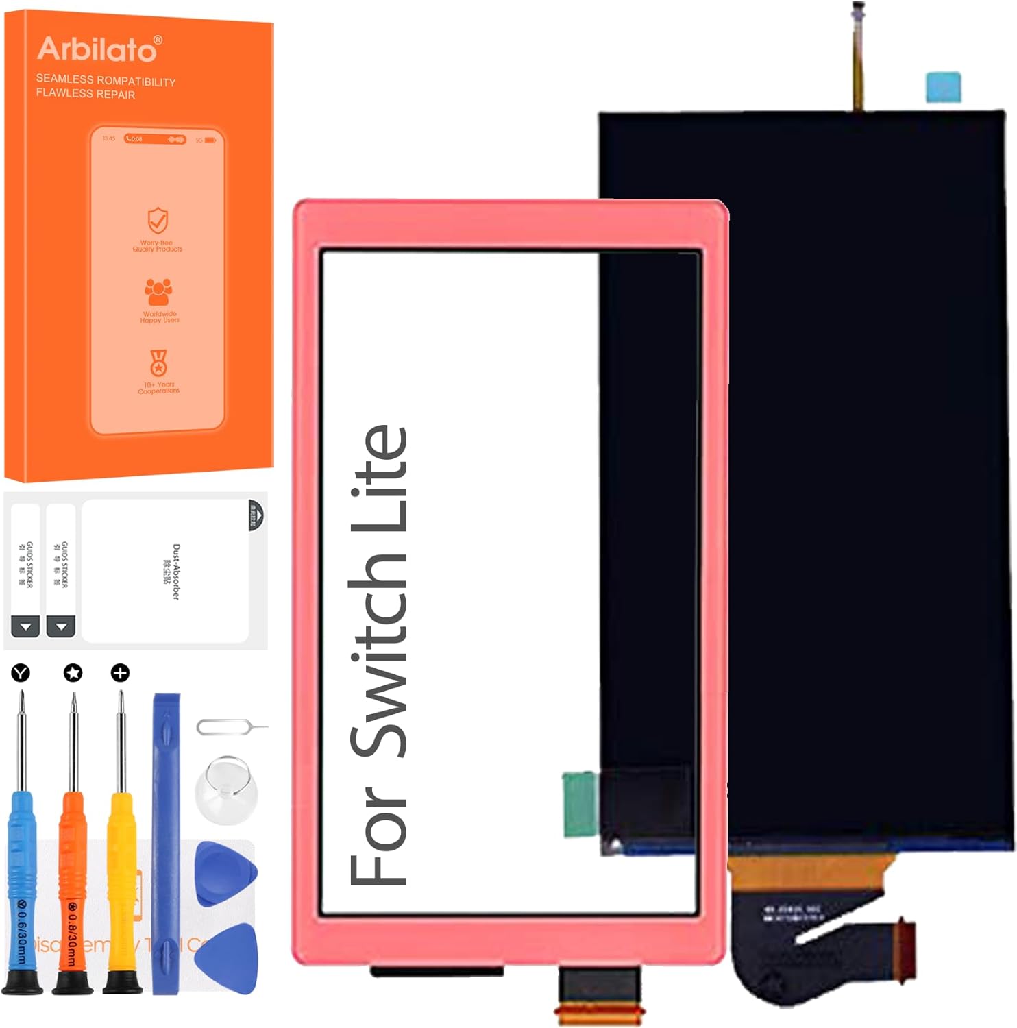 Screen for Nintendo Switch Lite 2019 Screen Replacement for Switch Lite LCD Screen Touch Display Digitizer Assembly Repair Parts(Pink)
