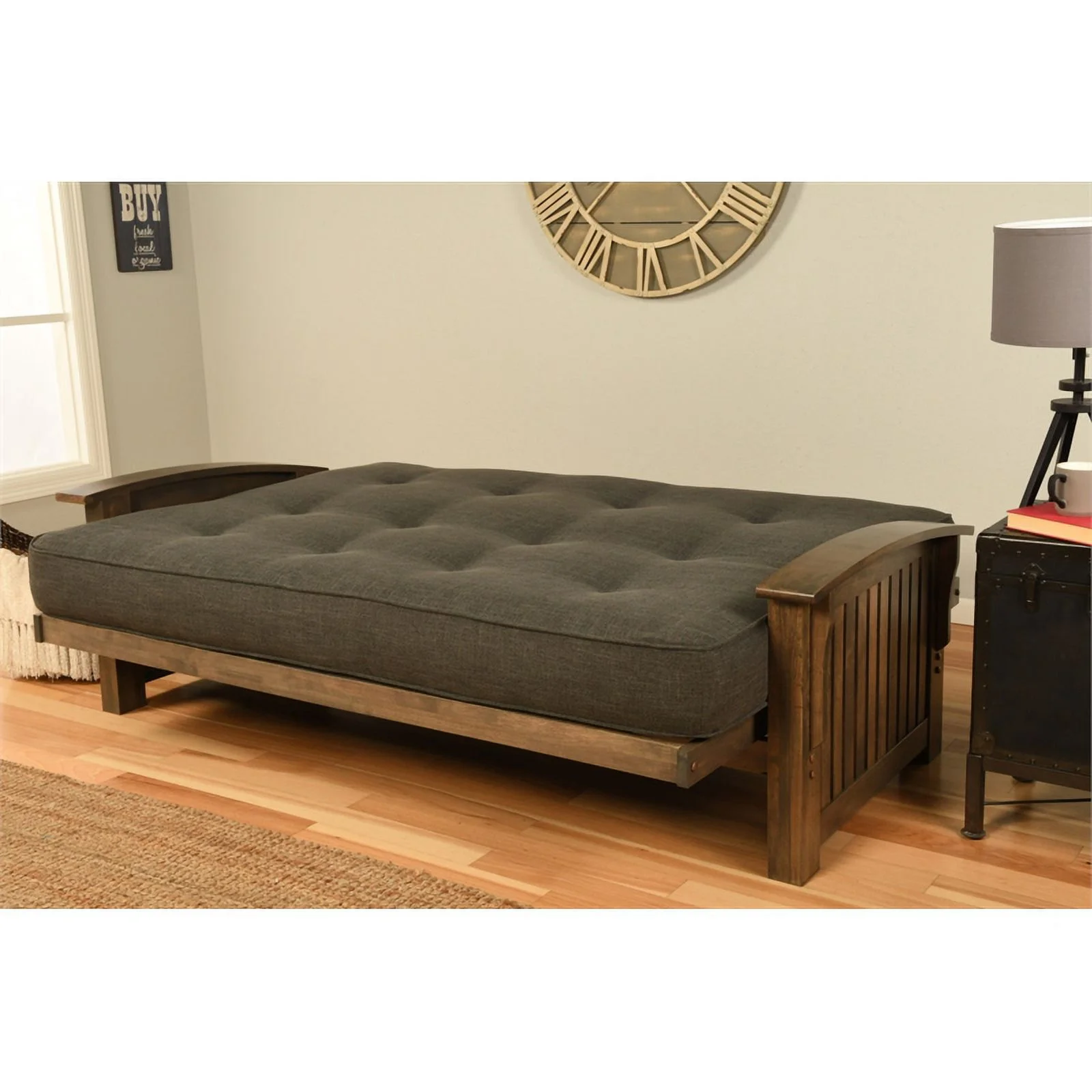 Kodiak Furniture Washington Futon Frame in Rustic Walnut Brown Finish