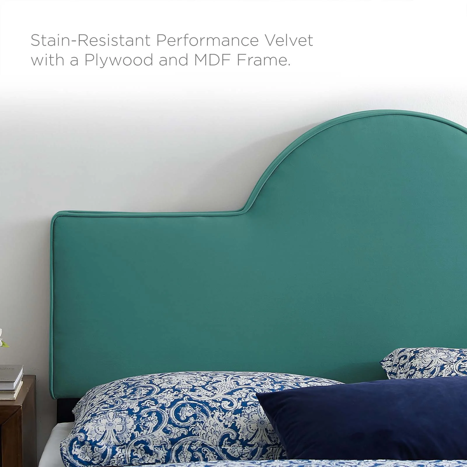 Headboard, Twin Size, Velvet, Teal Blue, Modern Contemporary Urban Design, Bedroom Master Guest Suite