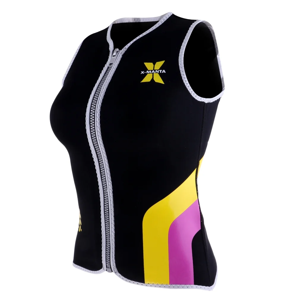 Women's 3mm Front Zip Sleeveless Wetsuit Jacket Neoprene Vest Top