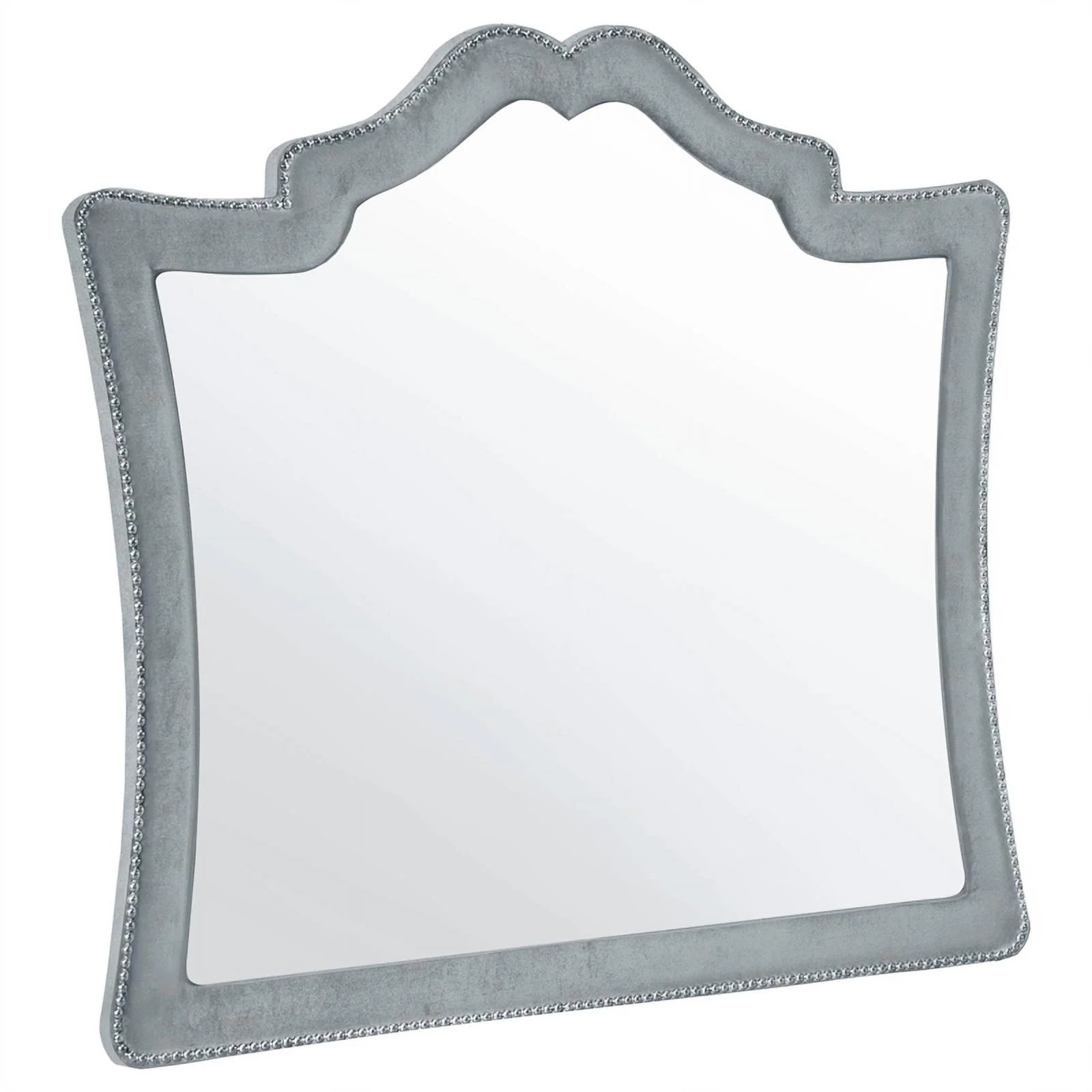 Maklaine 4-Piece Velvet Upholstered Eastern King Bedroom Set in Gray