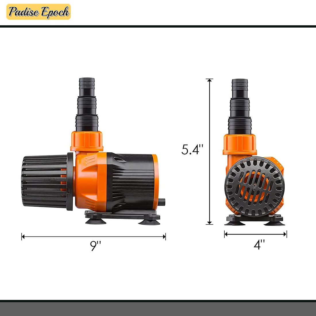 2641GPH Variable Frequency Amphibious Water Pump Ultra Quiet 19.7ft High Lift 10000L/H Water Pump with 9.84ft Power Cord for Fish Tank Aquarium Pond