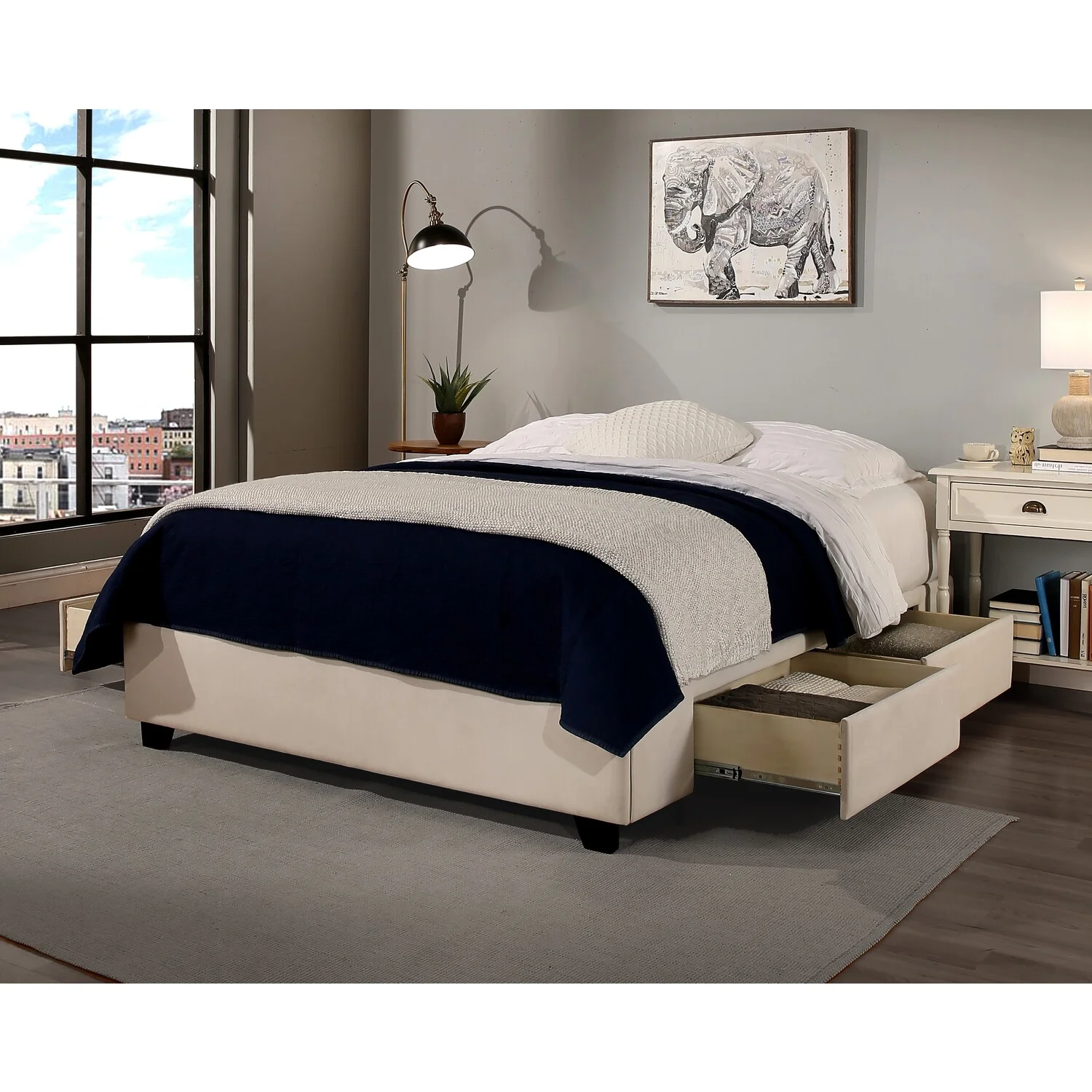 Ivy Bronx Snellville Upholstered Storage Platform Bed