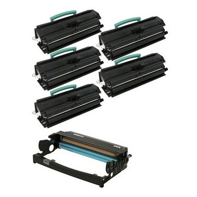 PrinterDash Compatible Replacement for Toshiba e-STUDIO 270P/e-STUDIO 300P Drum/Toner Value Combo Pack (1-Drum Unit/5-Toners) (12A8555_5PK/12A8570_1PKVB)