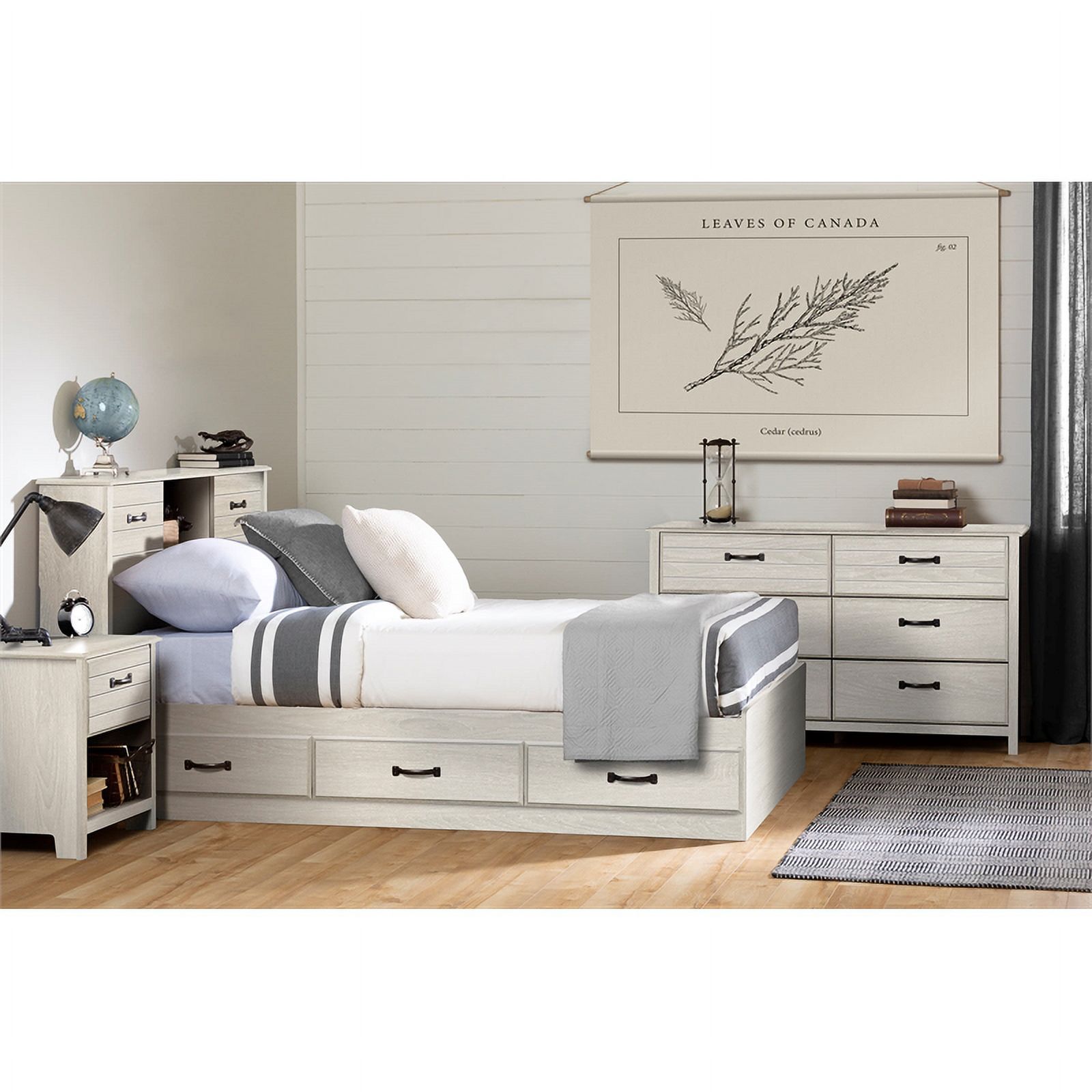 Home Square 2-Piece Set with Mates Bed and Bookcase Headboard
