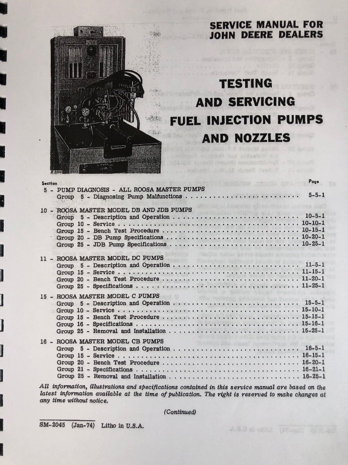 Service Manual For John Deere Diesel Bendix Scintilla Fuel Injection Pump Nozzle