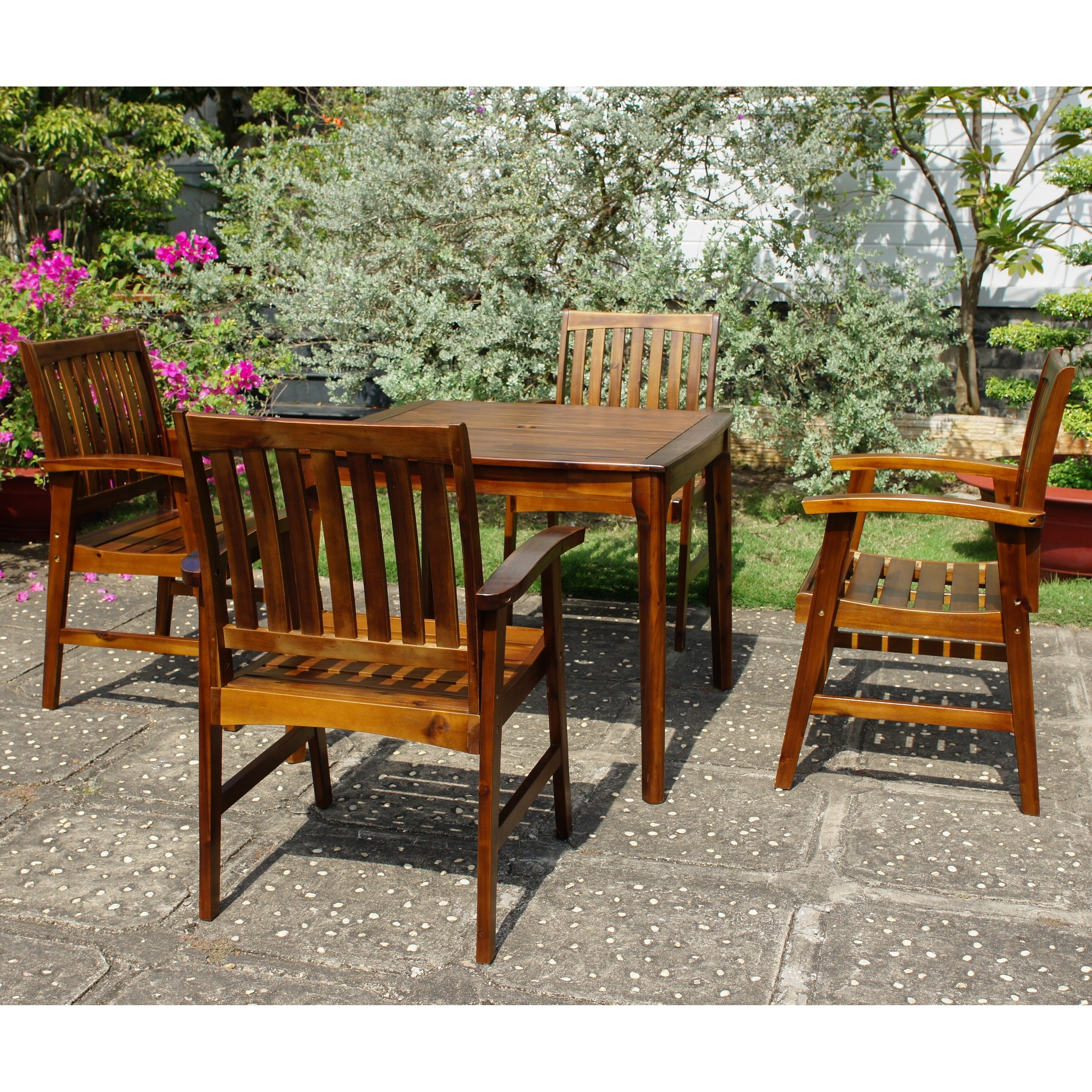 International Caravan Highland 5-Piece Acacia Patio Dining Set