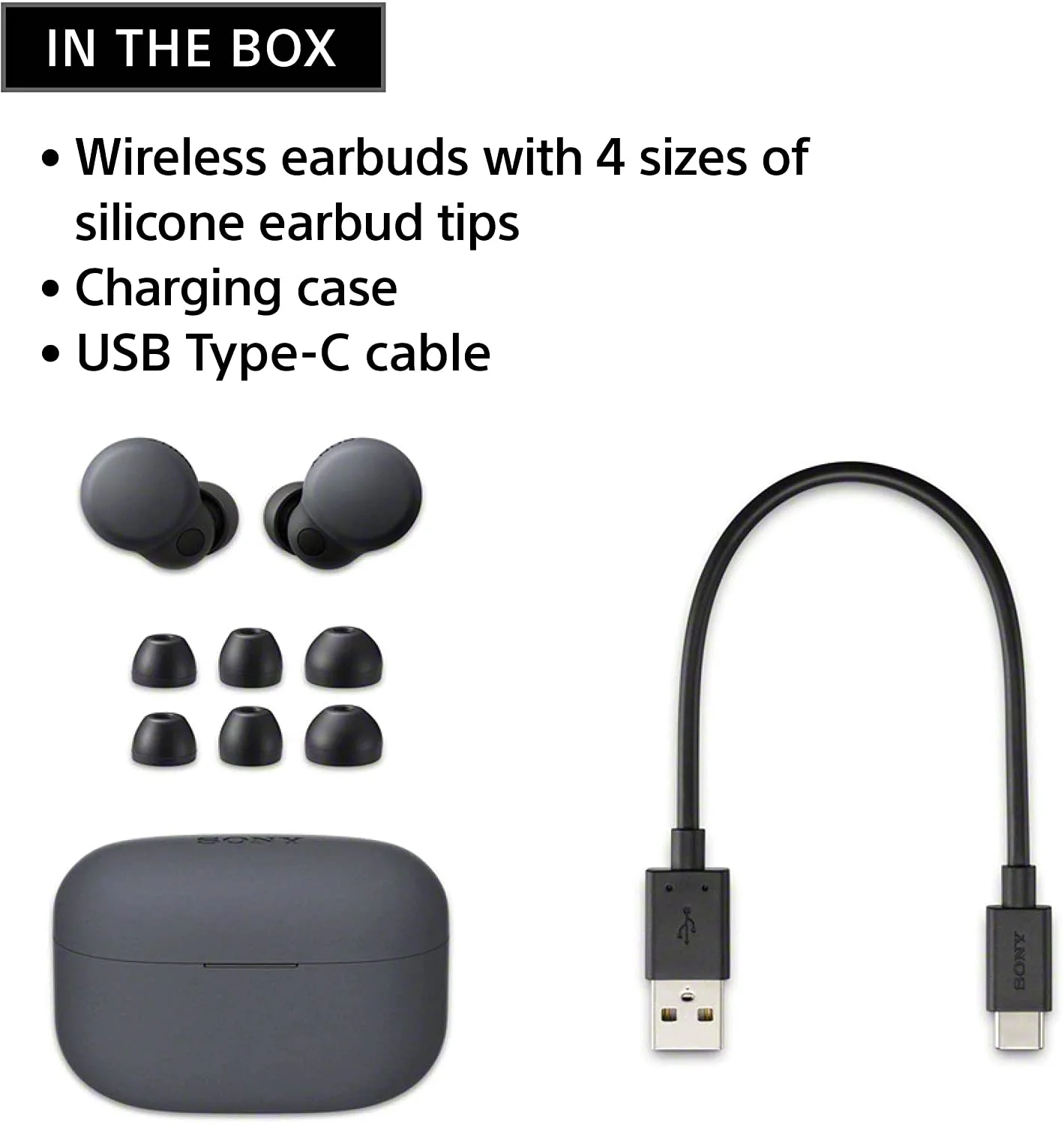 Sony WFLS900N/B LinkBuds S Truly Wireless Noise Canceling Earbuds - Black Bundle with Tech Smart USA Audio Entertainment Essentials Bundle + 1 Year Protection Pack