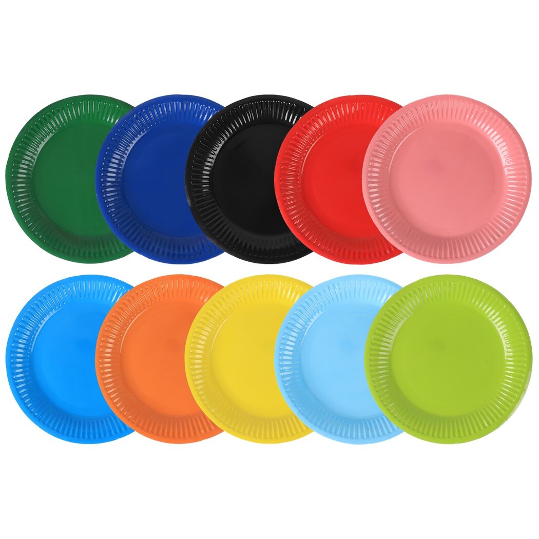 100PCS DIY Paper Plates, 7-inch Colorful DIY Paper Plates, Art Crafting Paper Plates, Preschoolers Party Favor, Creative Art Crafts Project Paper Plates for Birthday Parties, Easter