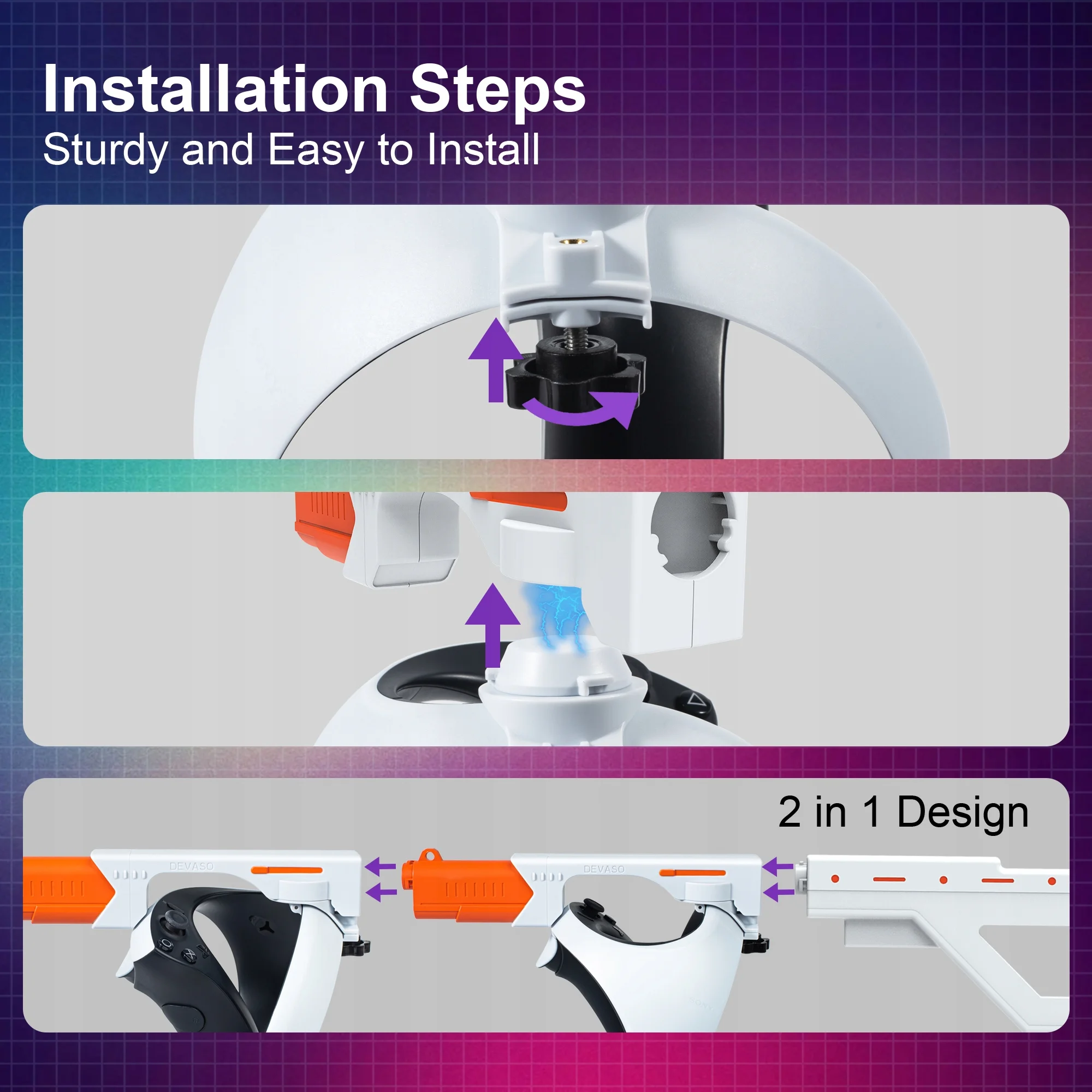 Magnetic Rif1e Handles Controller Adapter For PS5 VR2 VR Gaming Accessories PS5 VR2 Controller Grips