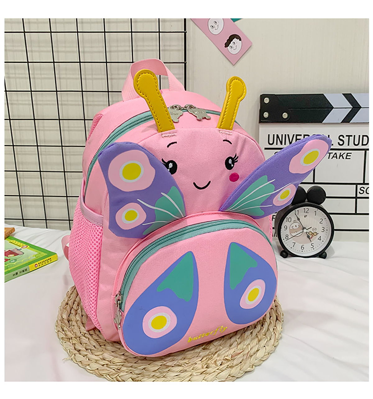 CJUAN Cute Kids Backpack Cartoon Butterfly Toddler Backpacks Kindergarten Toy Bag Mini Shoulder Bag Travel Bag for Christmas Birthday Gift Pink