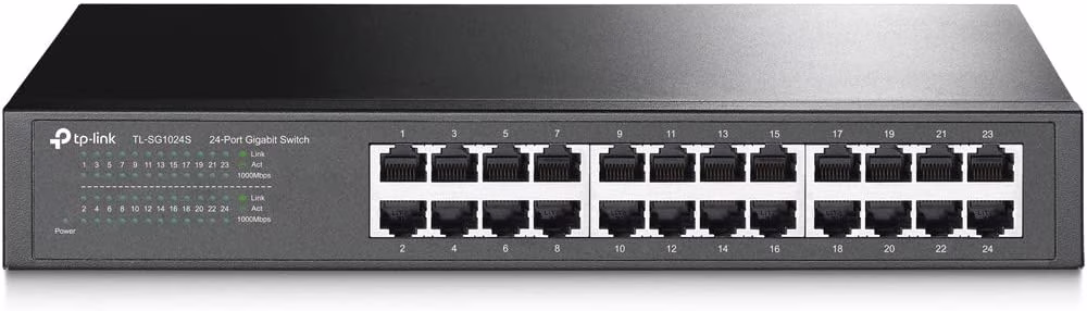 Restored TP-Link 24 Port Gigabit Ethernet Switch | Desktop/ Rackmount | Limited Lifetime Protection | Plug & Play | Shielded Ports(TL-SG1024S) (Refurbished)