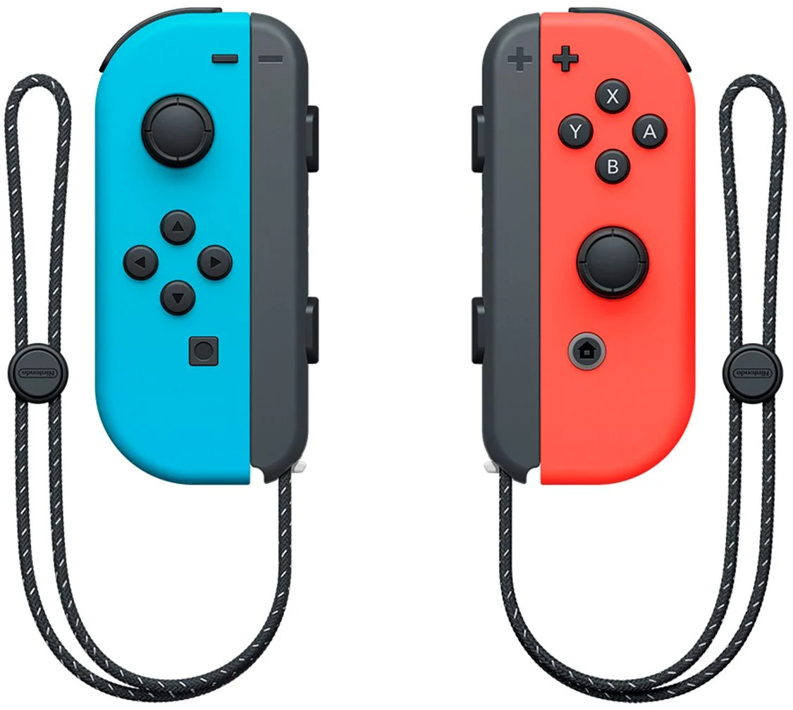 Nintendo Switch OLED Model w/ Neon Red & Neon Blue Joy-Con With MIGHTYSKINS Custom Console & Controller Skin Voucher - Limited Bundle - Import with US Plug