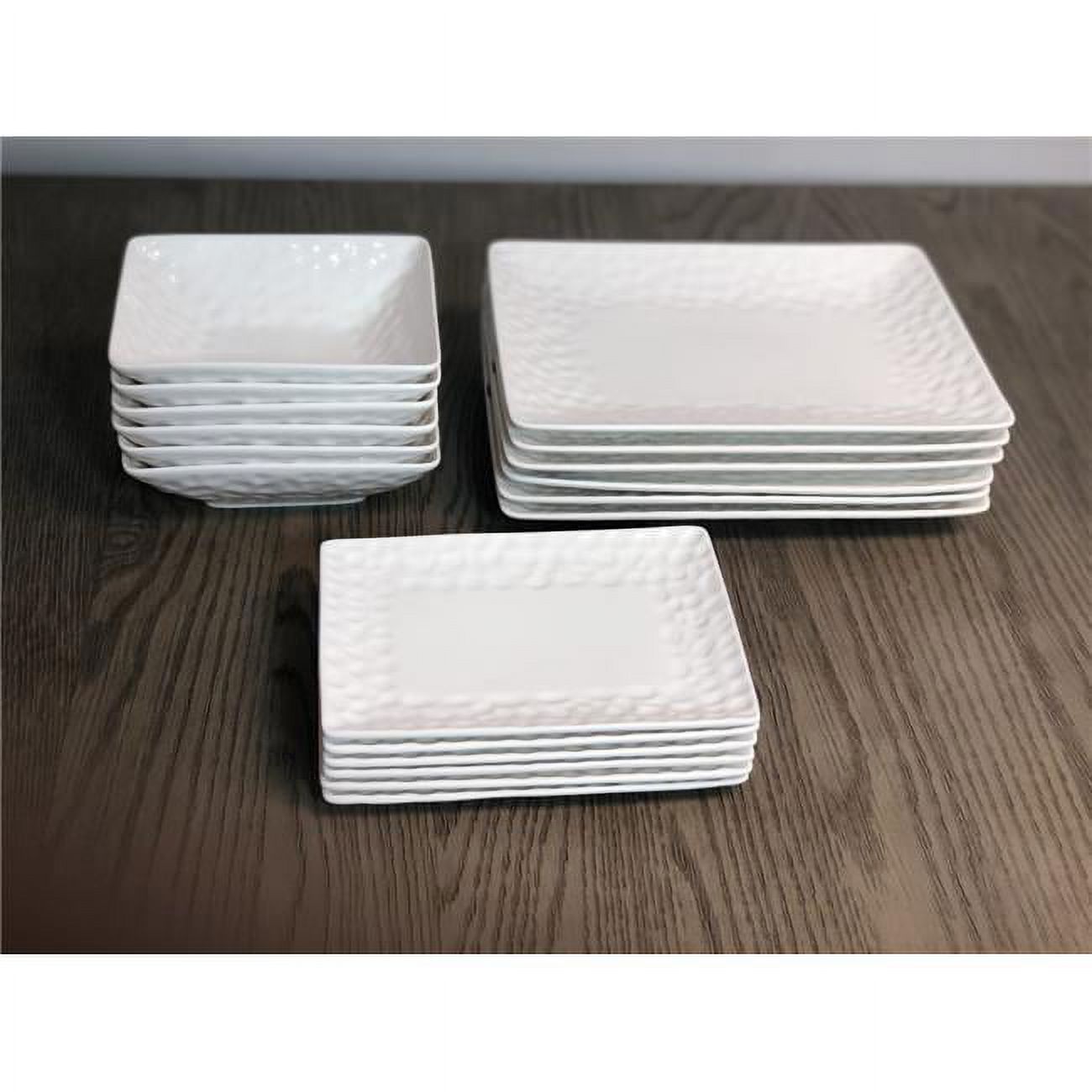 Vanilla Marble Rectangular Dinner Set - 18 Piece