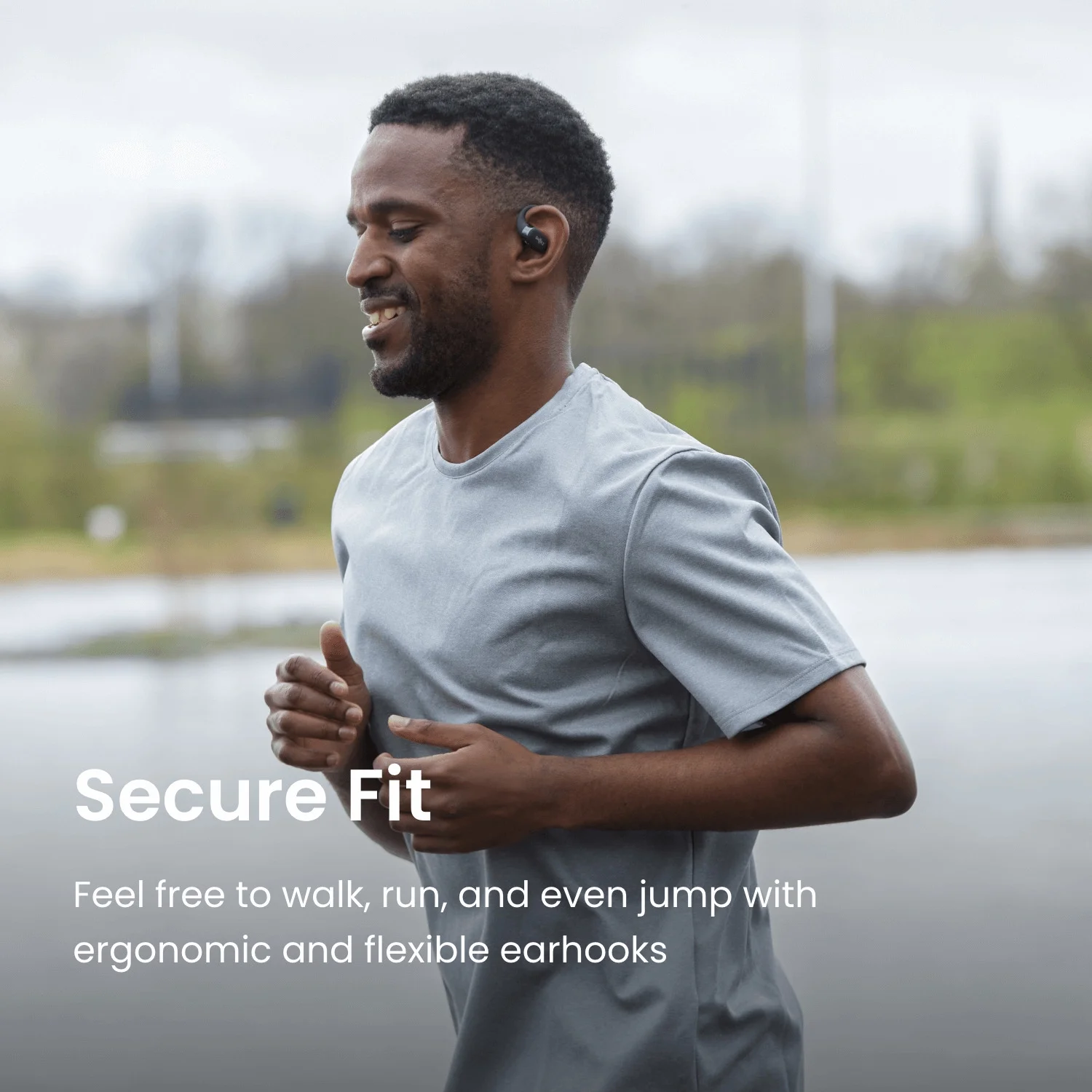 SHOKZ OpenFit - Open-Ear True Wireless Bluetooth Headphones with Microphone, Earbuds with Earhooks, Sweat Resistant, Fast Charging, 28HRS Playtime, Compatible with iPhone & Android