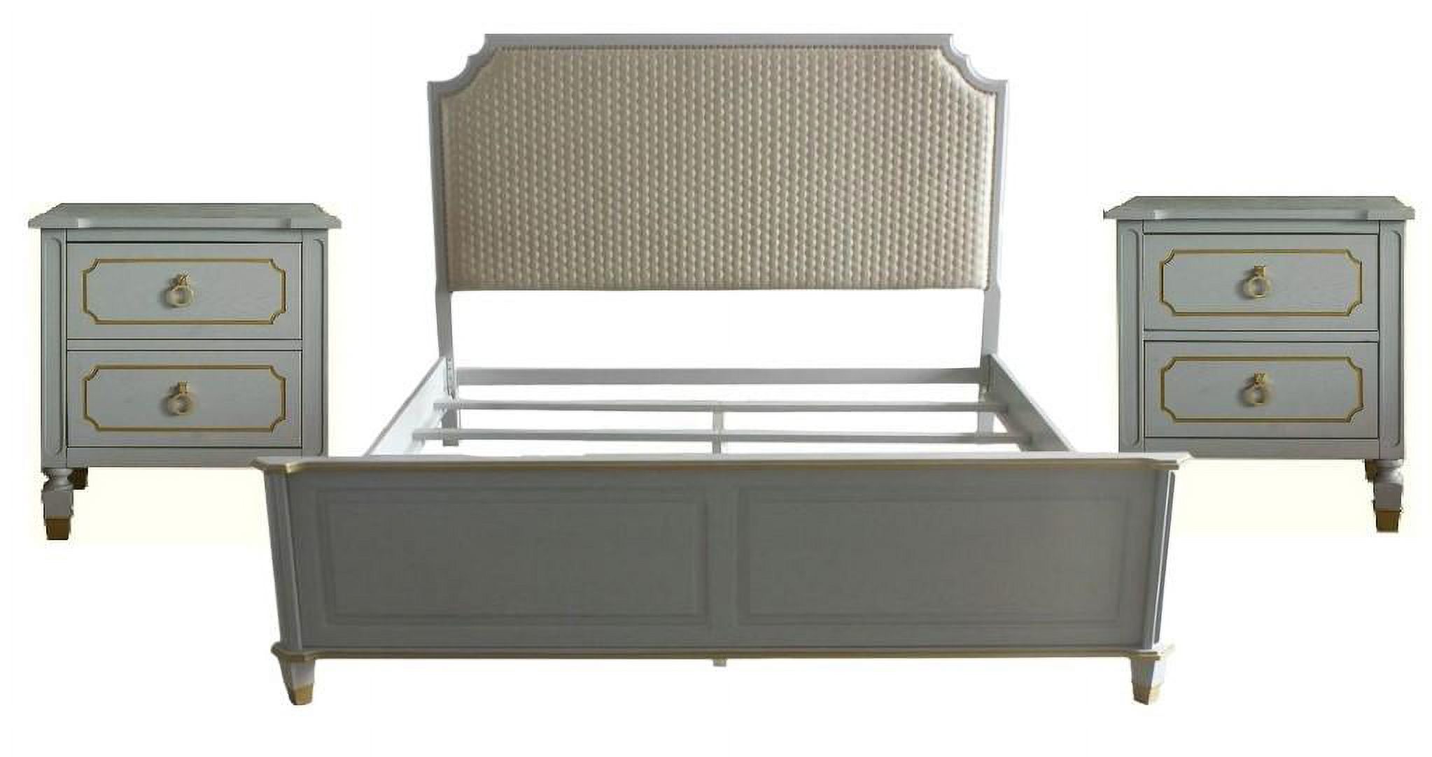 Beige & Gray Eastern King 3pcs Bedroom Set by Acme House Marchese 28877EK-3pcs