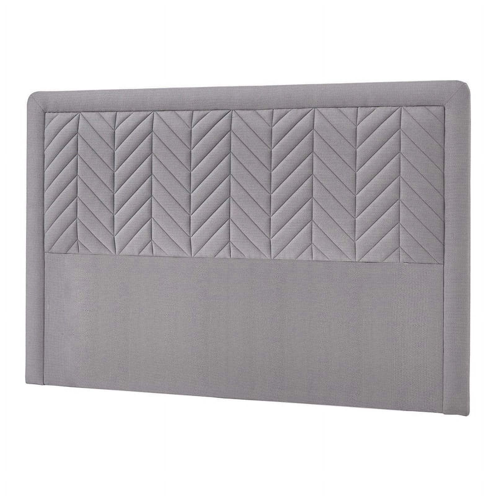 Yatas Bedding Valery Contemporary Wood & Fabric King Size Headboard in Gray
