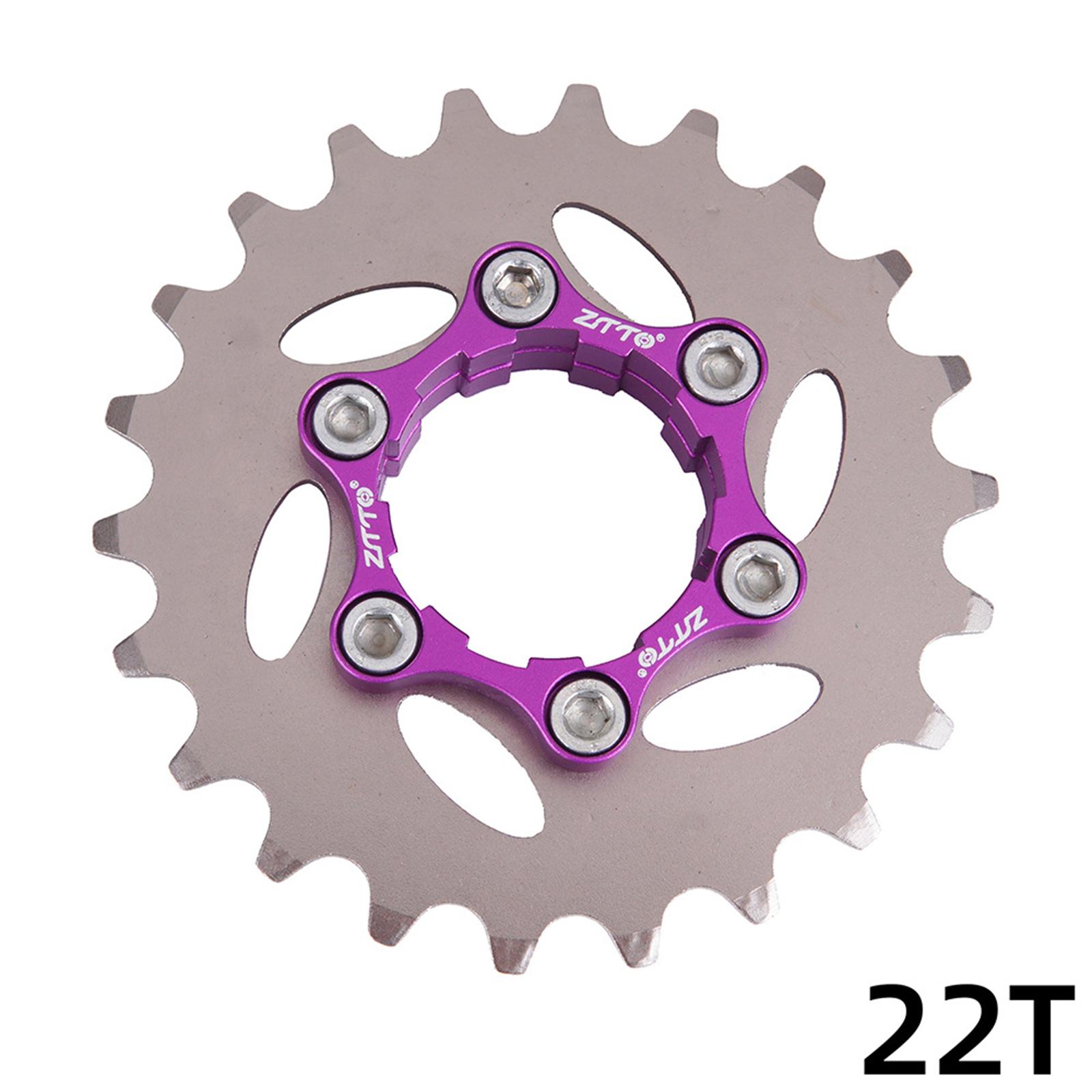 Bicycle Single Cassette Cog with Lockring, Spacers set MTB Fixed Gear Adapter 17-32T Hub Refit Parts - 22T