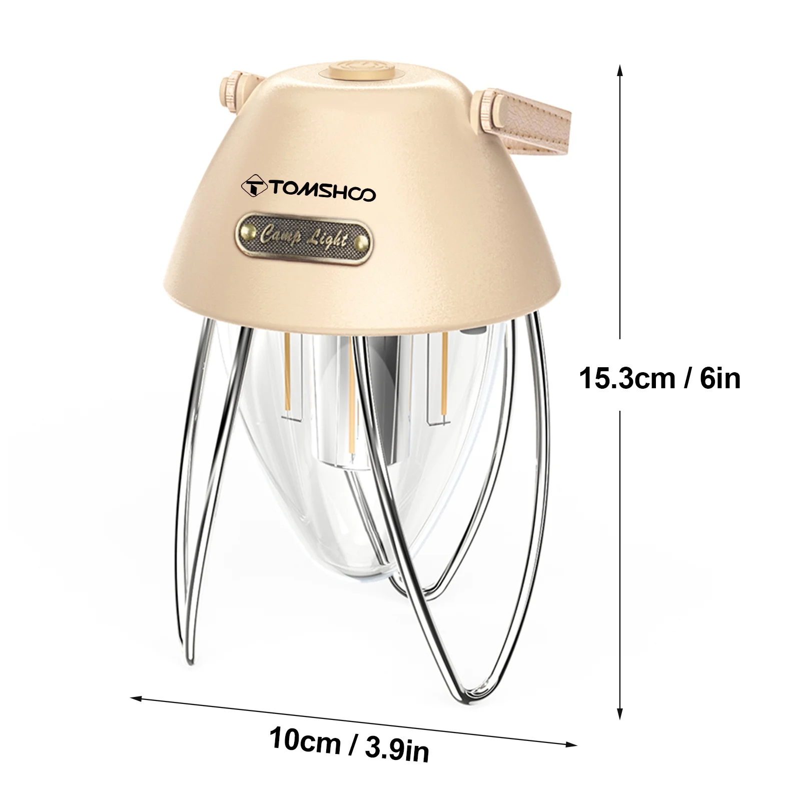 TOMSHOO Vintage LED Camping Lantern Water Resistant Tent Lamp for Emergency Hiking