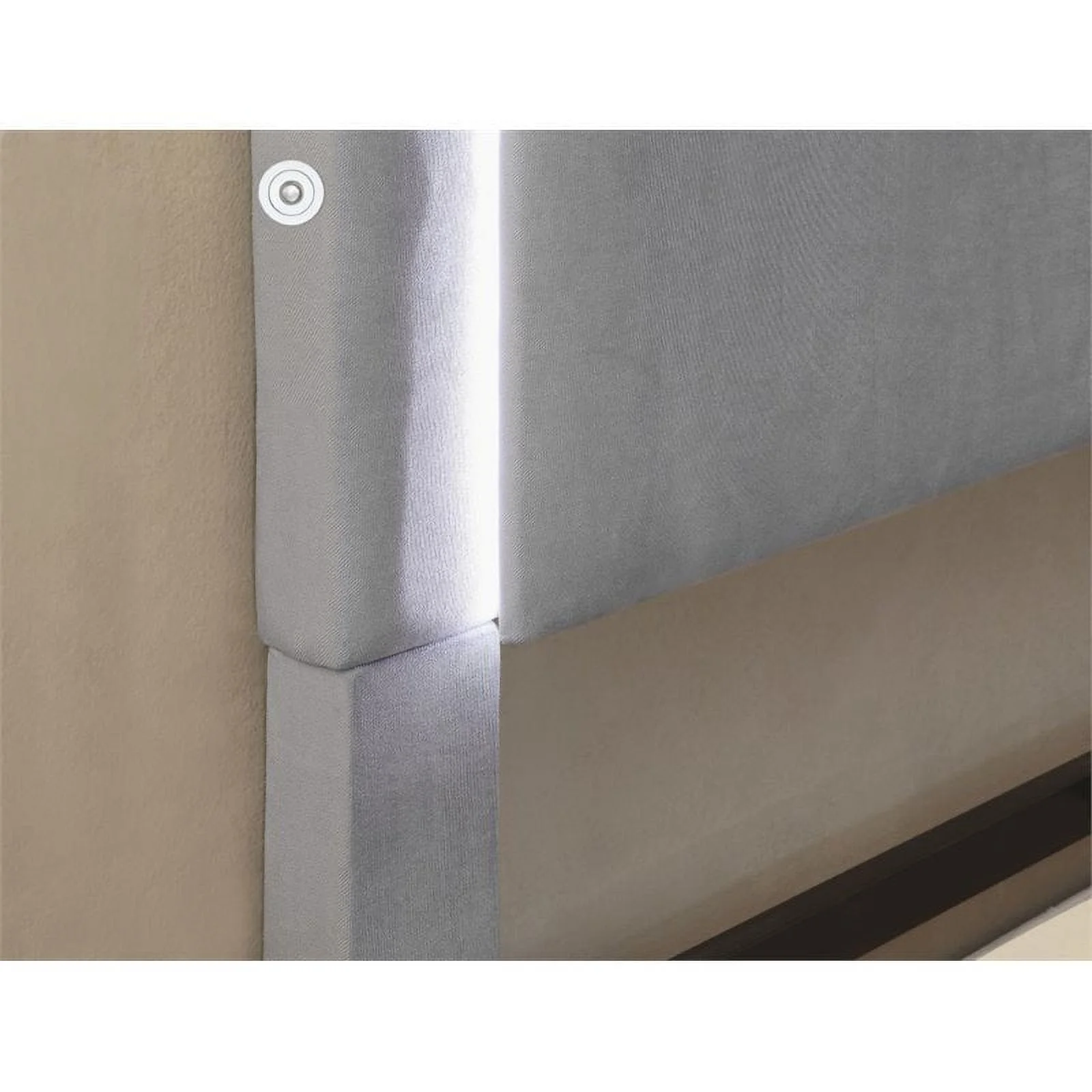 Furniture of America Luna Fabric King Bed with LED Lights in Gray