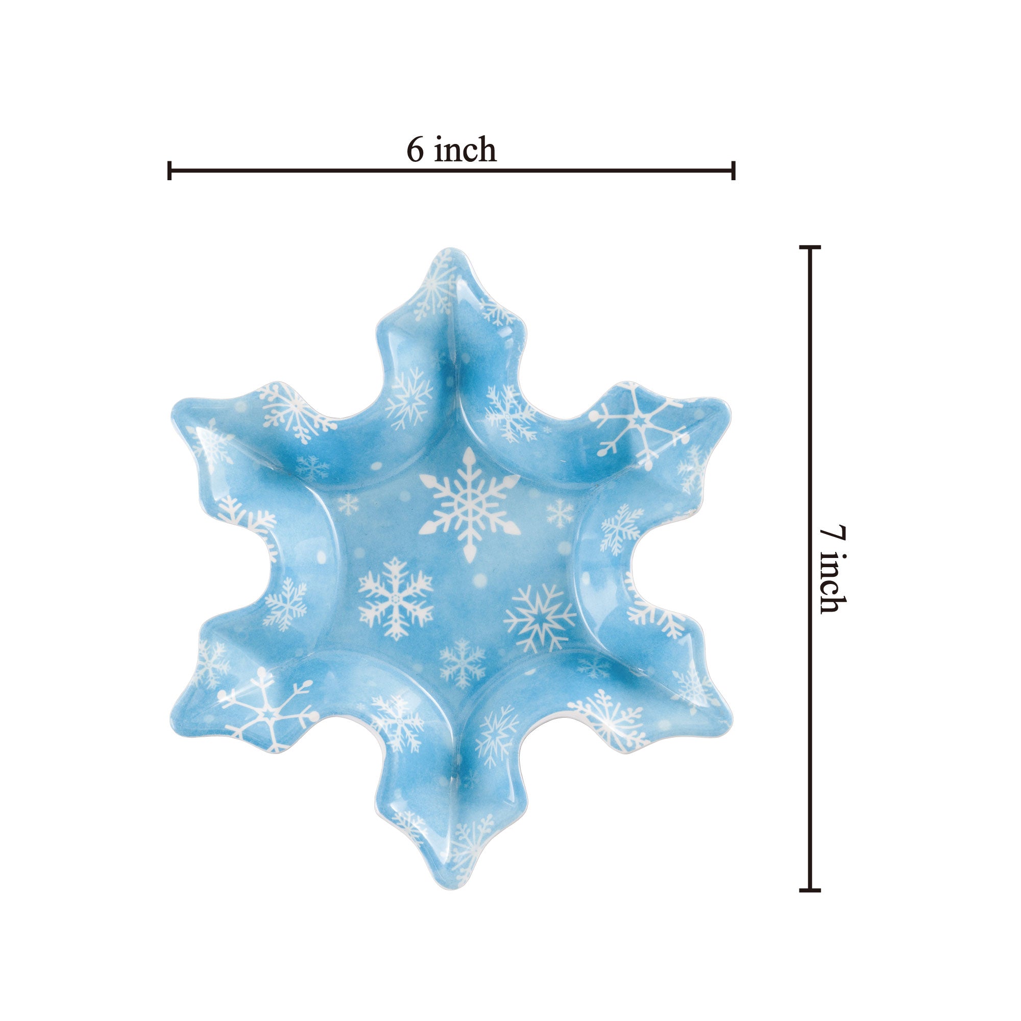 Gourmet Art 4-Piece 7 Inch Melamine Serving Plates Appetizer Plates Dessert Plates (Snowflake)