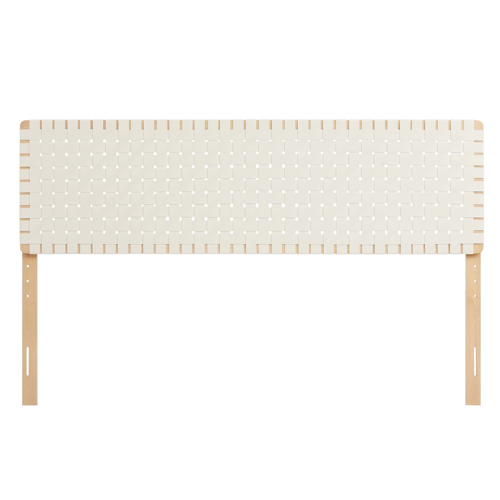 Modway Sparta Weave King Vegan Leather Headboard in Natural Beige