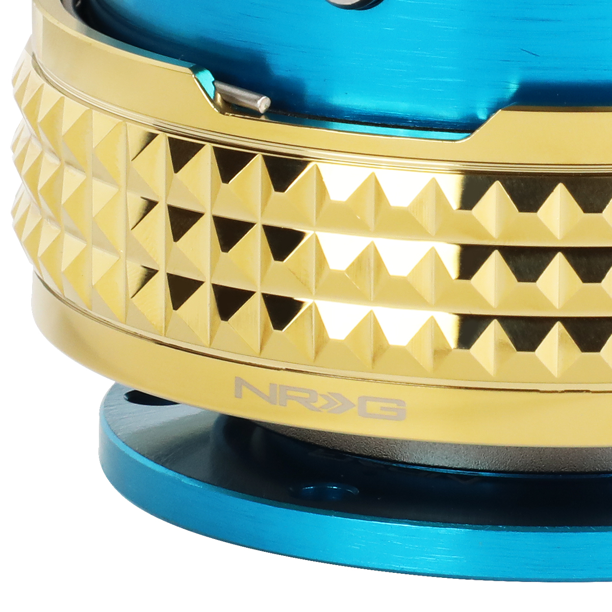 NRG Innovations NRG-SRK-210NB-CG NRG Innovations SRK-210NB-CG Steering Wheel Quick Release Adapter Gen 2.1 New Blue Body/Gold Pyramid Ring