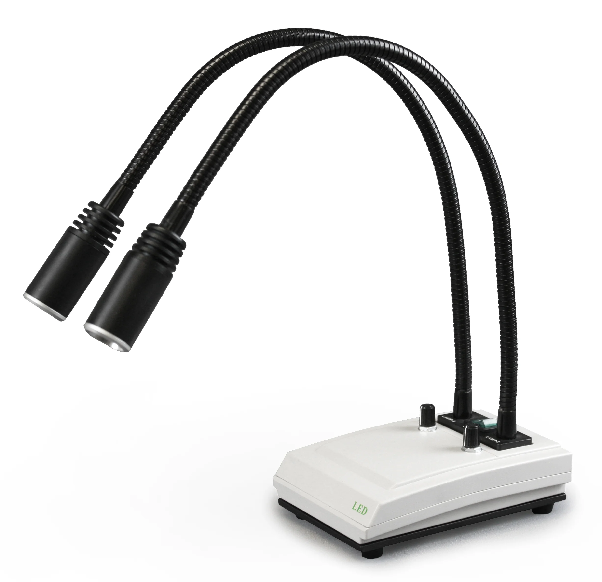 Vision Scientific VS-1EZ-IHL20 Binocular Zoom Stereo Microscope, 10x WF Eyepiece, 0.7x—4.5x Zoom, 3.5x—90x Magnification, 0.5x & 2x Aux Lens, Pillar Stand, LED Gooseneck Dual Light with Control