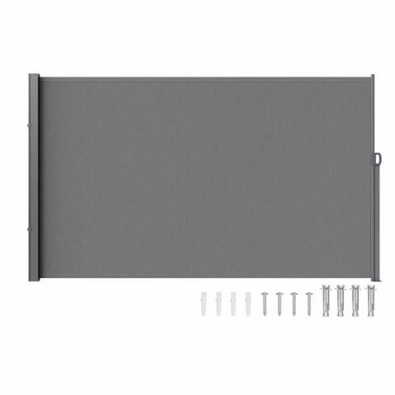 Vevor KSSCP180X350D1WHJV0 71 x 138 in. Outdoor Privacy Screen Retractable Side Awning, Grey