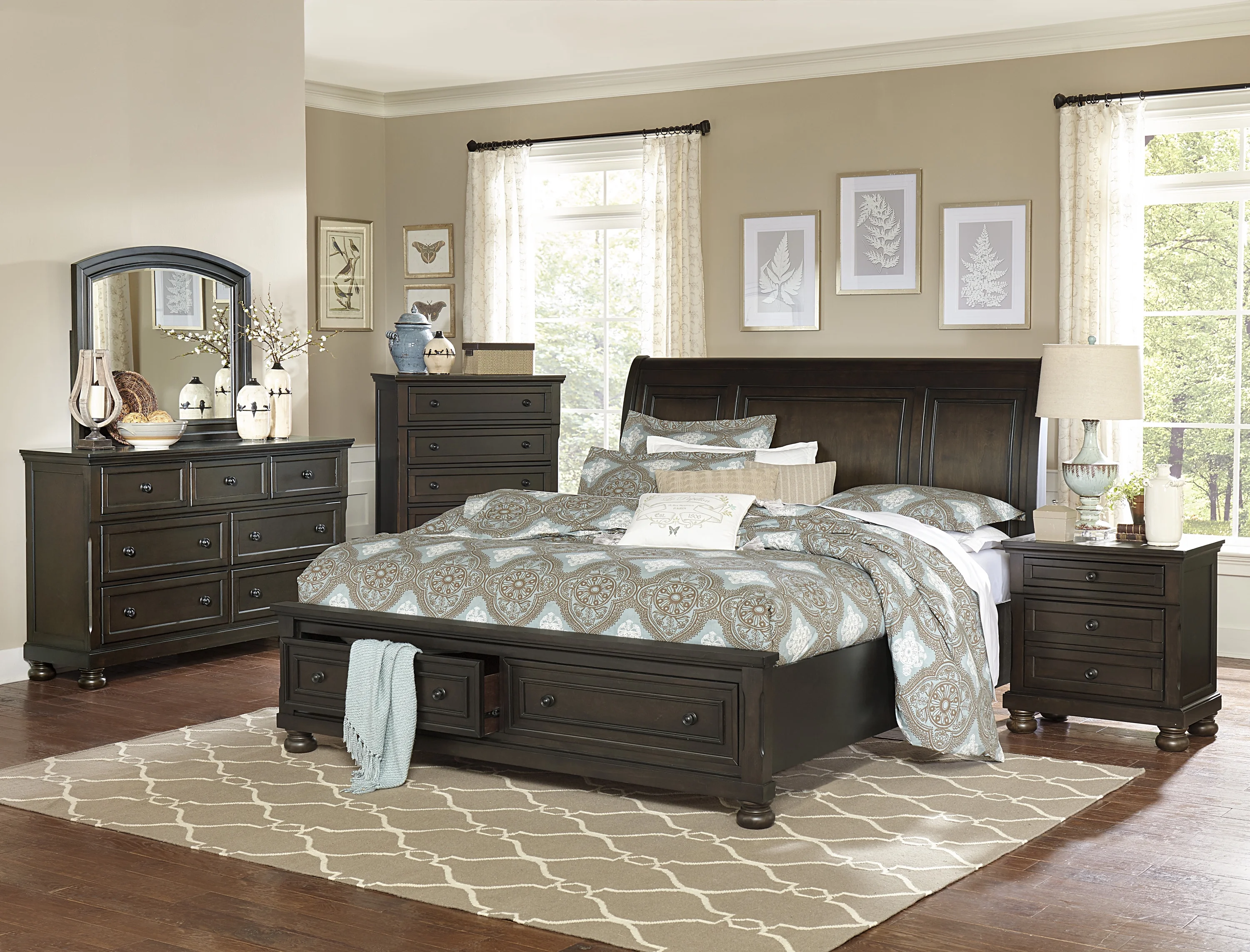 Traditional Design Bedroom Furniture 1pc Dresser of 7x Drawers Grayish Brown Finish Wooden Furniture