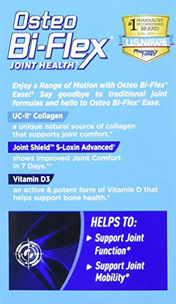 Osteo Bi-Flex Joint Health Ease Mini Tabs a Day Advanced Triple Action UC-II Collagen Formula 70 Count (Pack of 1)