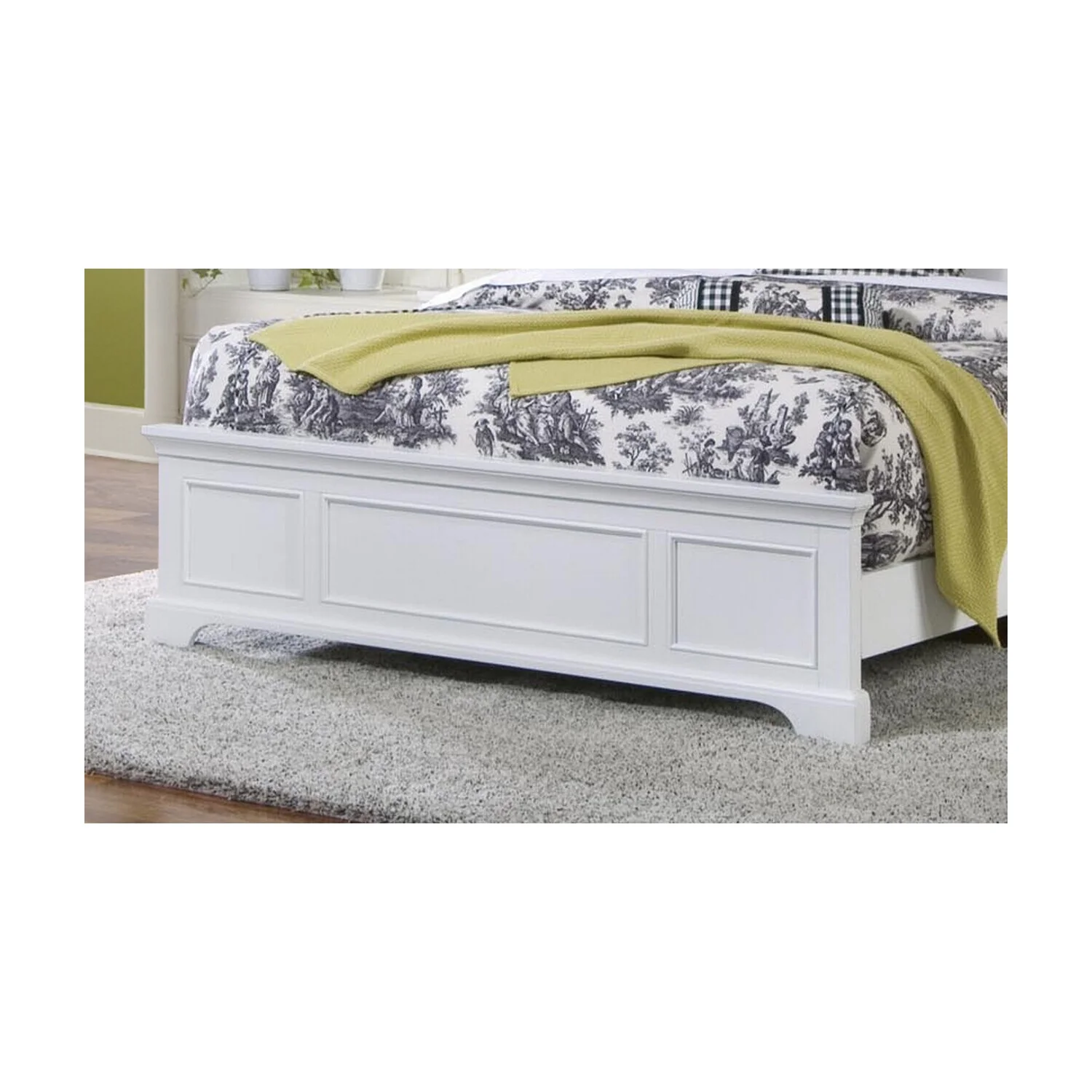 Homestock Rustic RefinementOff White Wood Queen Bed