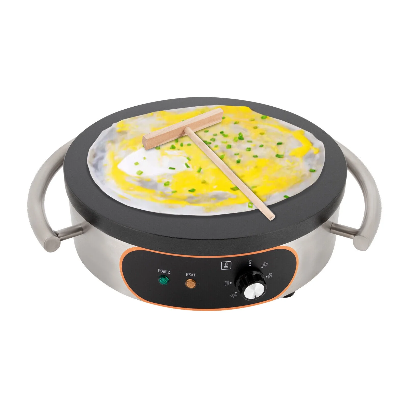 Professional Crepe Maker Machine Electric Frying Pan Griddle Pancakes Non-Stick