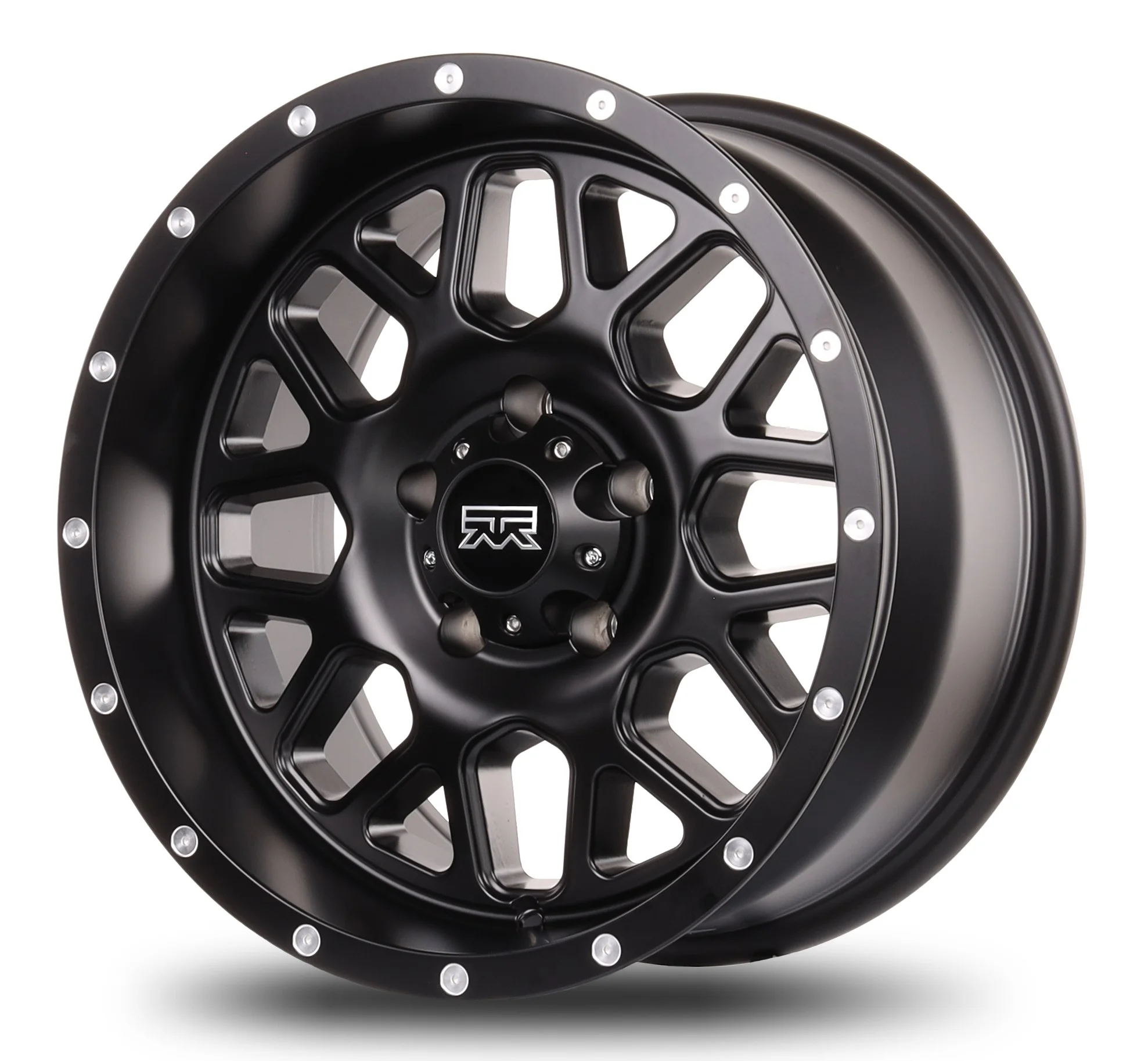 17x9 Mudder Trucker MT859 Mutiny Satin Black 5x127 5x5 ET-12 wheel rim