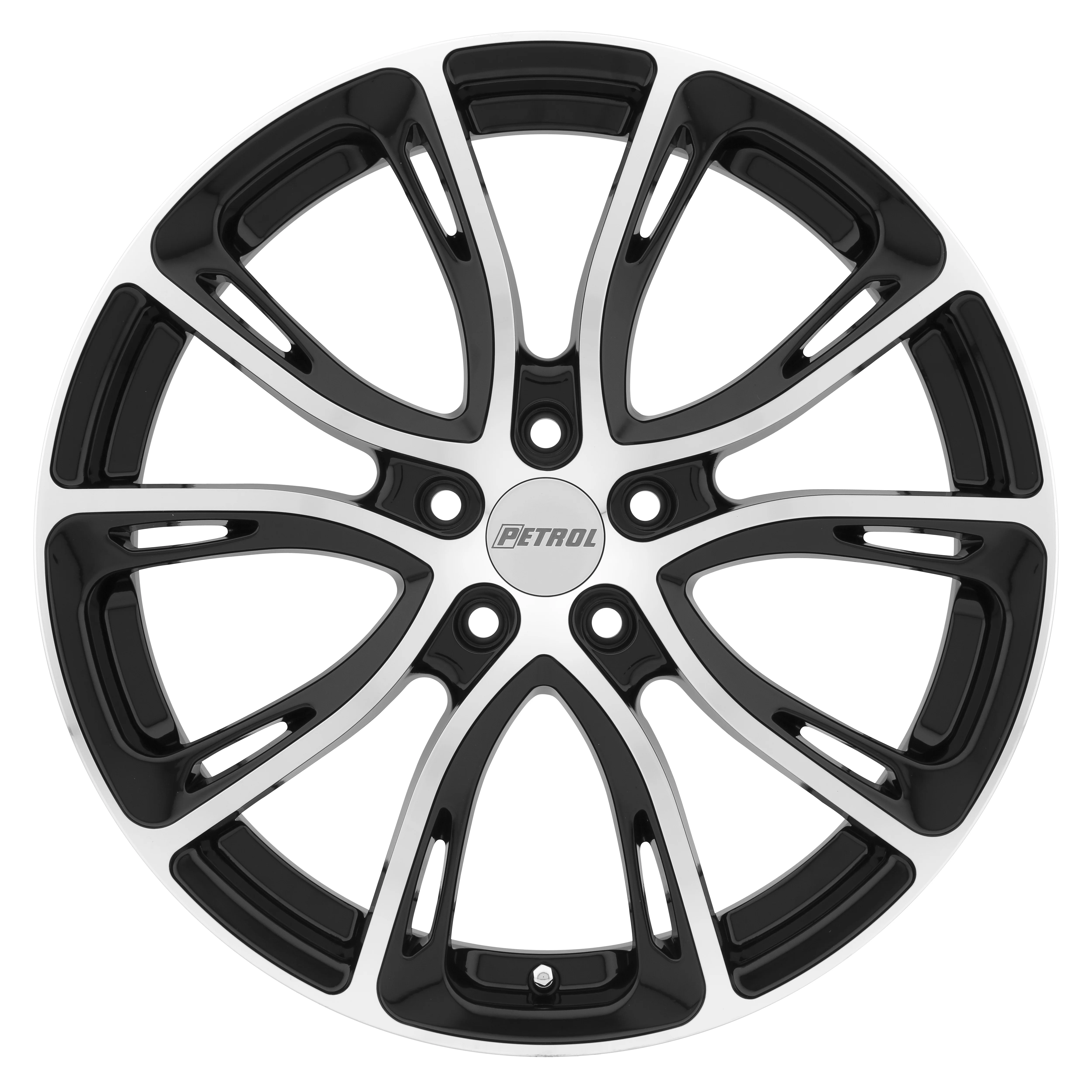 Petrol P5A 19X8 5X112 32Et 72.1Cb Gloss Black W/ Machined Cut Face Wheel