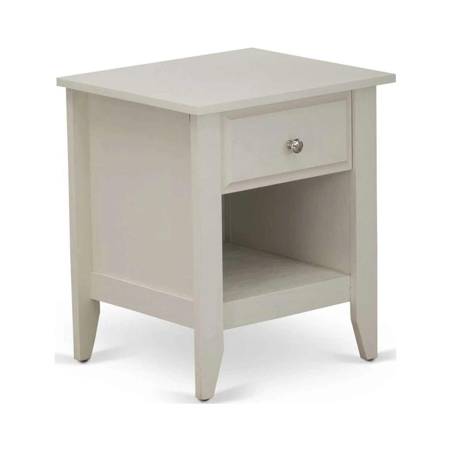 East West Furniture Nolan 2 Pieces Wooden Full Bedroom Set in White/Butter Cream