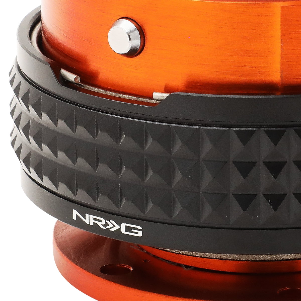 NRG Innovations NRG-SRK-210OR-BK NRG Innovations SRK-210OR-BK Gen 2.1 Aluminum Steering Wheel Quick Release Adapter w/Black Pyramid Ring