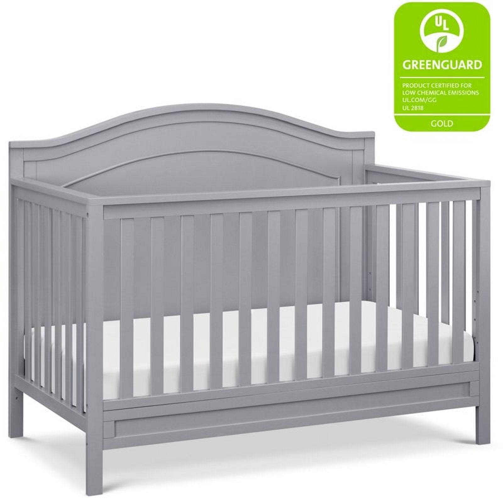 4-in-1 Convertible Crib and Dresser Set with Removable Changing Tray in Gray