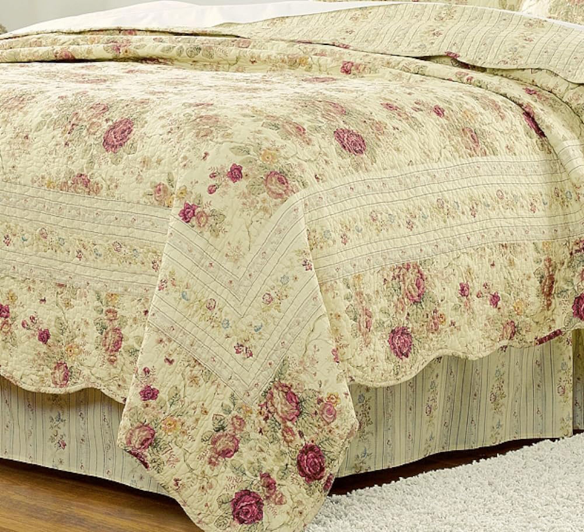 Chic Shabby Romantic Rose Bedding Quilt Set Queen