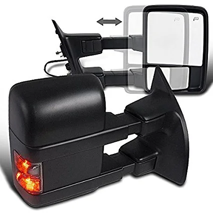 Spec-D Tuning RMX-F25008H-P-FS Ford F250 SuperDuty Pickup Black Power Heated Extend Towing Side Mirrors