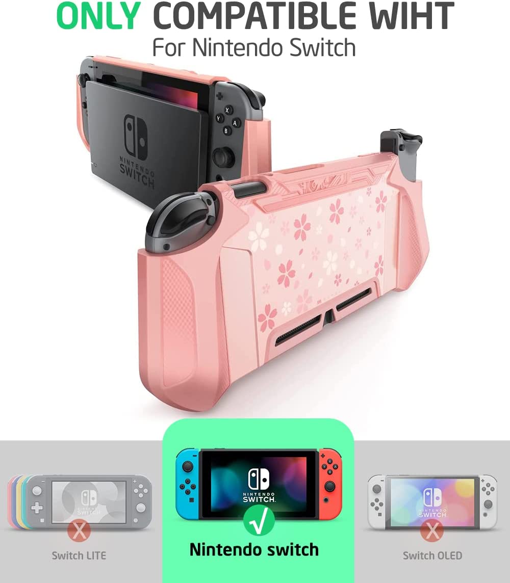Dockable Case Compatible for Nintendo Switch, [Blade Series] TPU Grip Protective Cover Case with Ergonomic Design