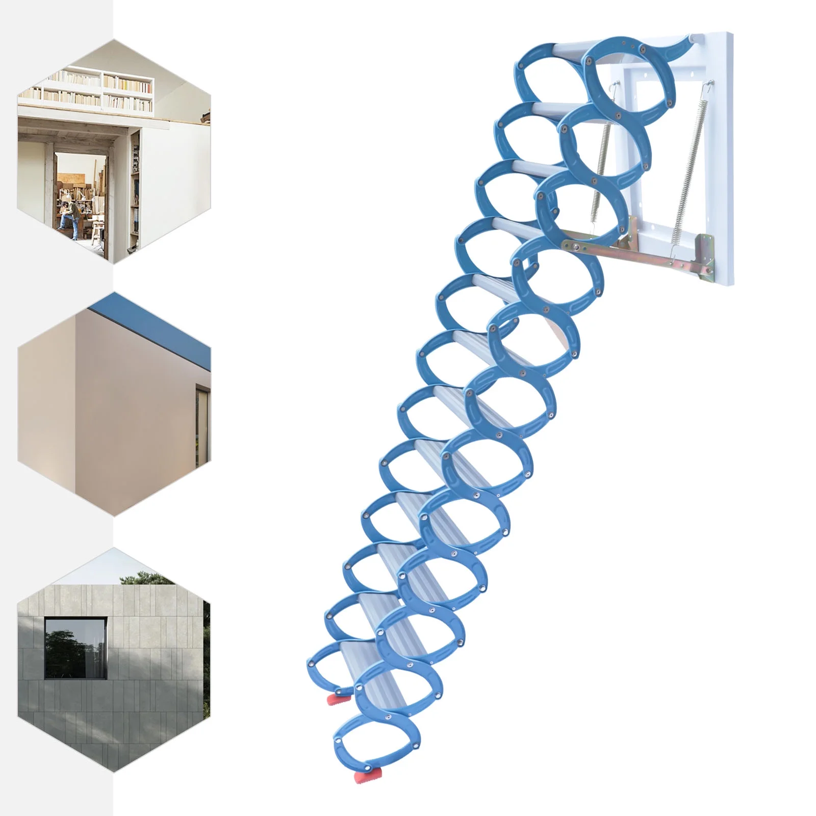 Attic Ladder Loft Stairs Steps Ladder Folding Pull Down Stairs 12.5ft Height