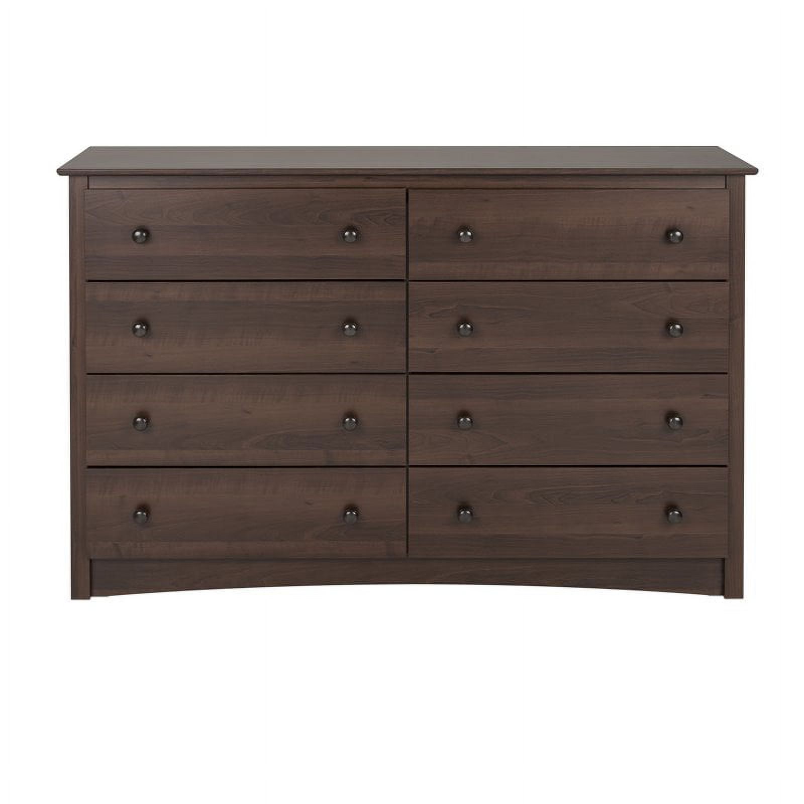 Pemberly Row 8-Drawer Transitional Composite Wood Dresser in Espresso