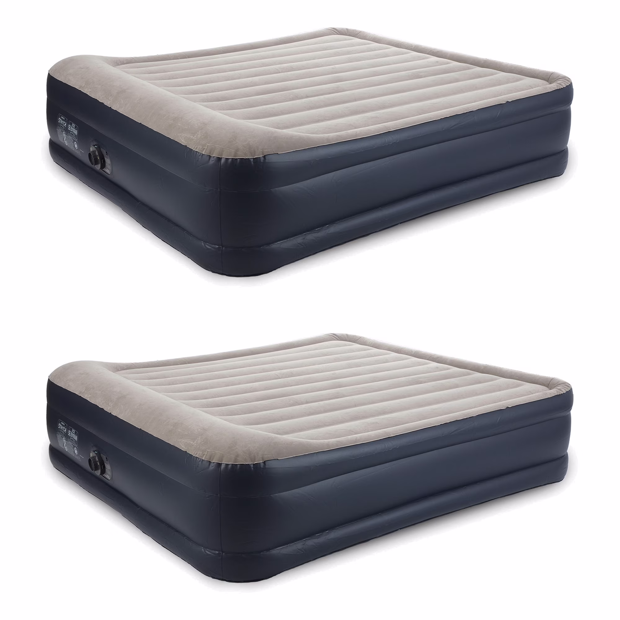 Intex Dura Beam Raised Blow-Up Mattress with Built-In Pump, King (2 Pack)