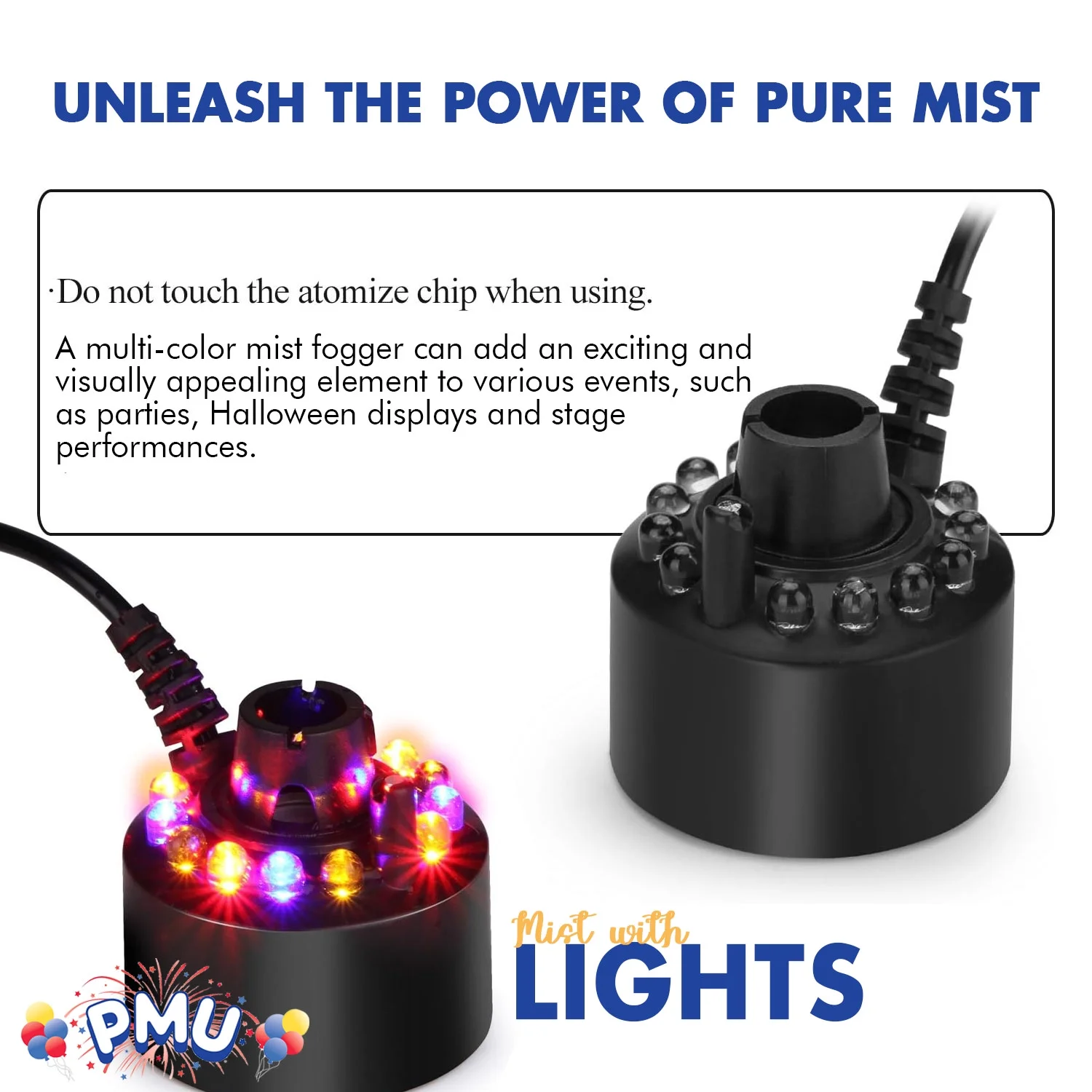 PMU Halloween Cauldron Magic Multicolor Mist Fogger for Enchanting Atmosphere Mist Maker (1/pkg) Pkg/1