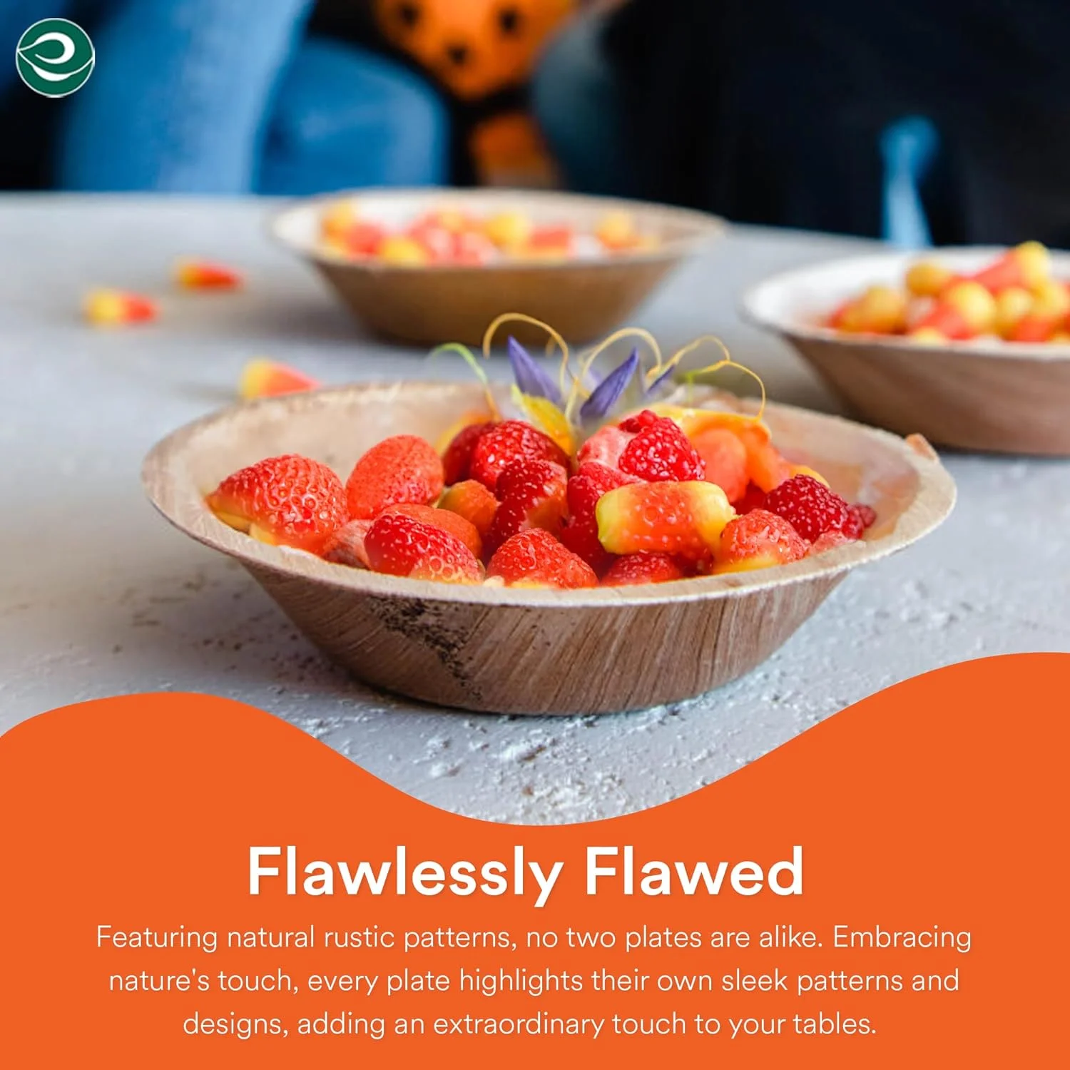 ECO SOUL 100% Compostable 5 Inch Palm Leaf Bowls, 100 Counts | Heavy Duty Bamboo Disposable Bowls | Eco-Friendly Biodegradable Bowls